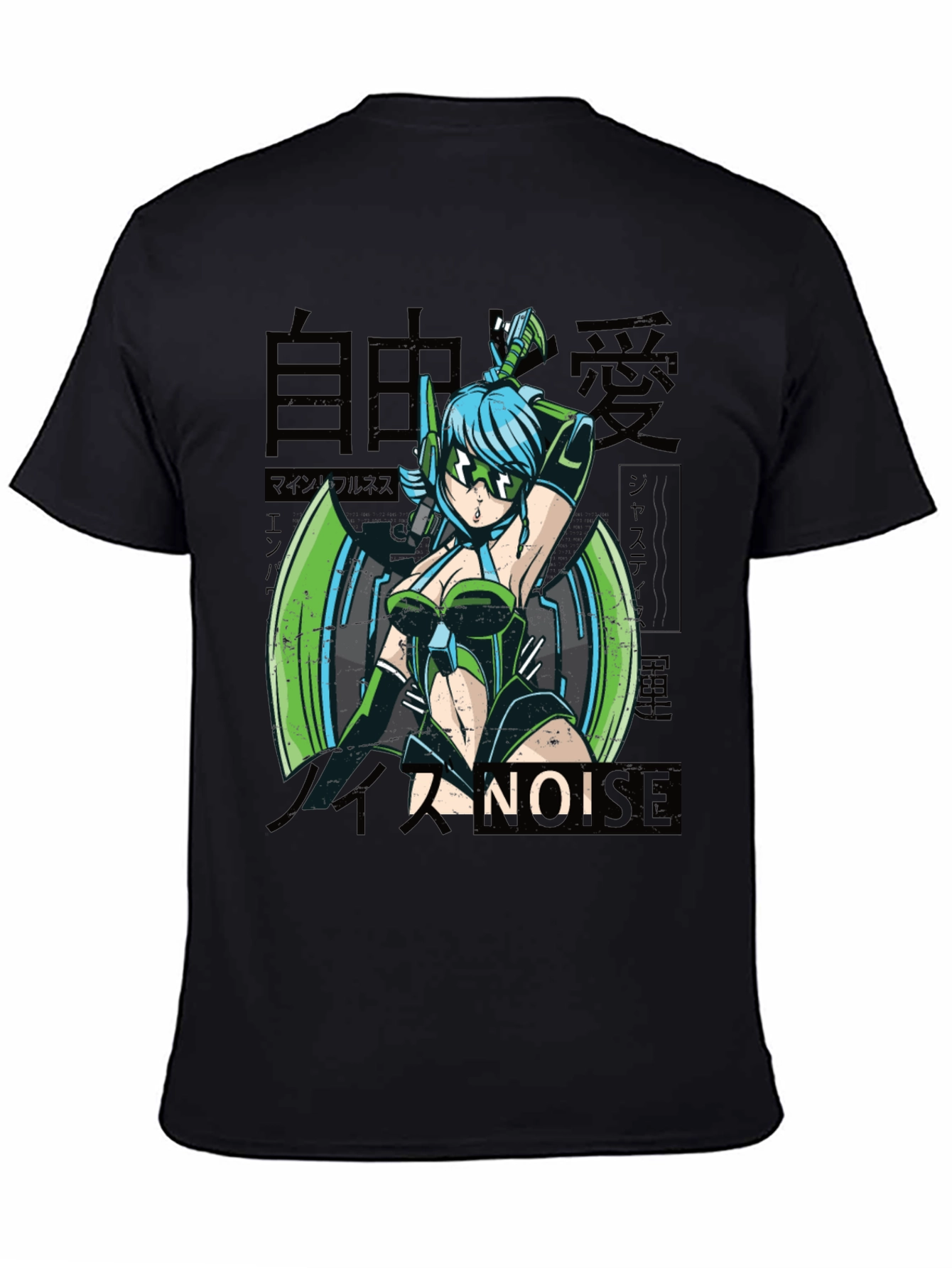 Anime Girl Graphic Tee - Cyberpunk Style