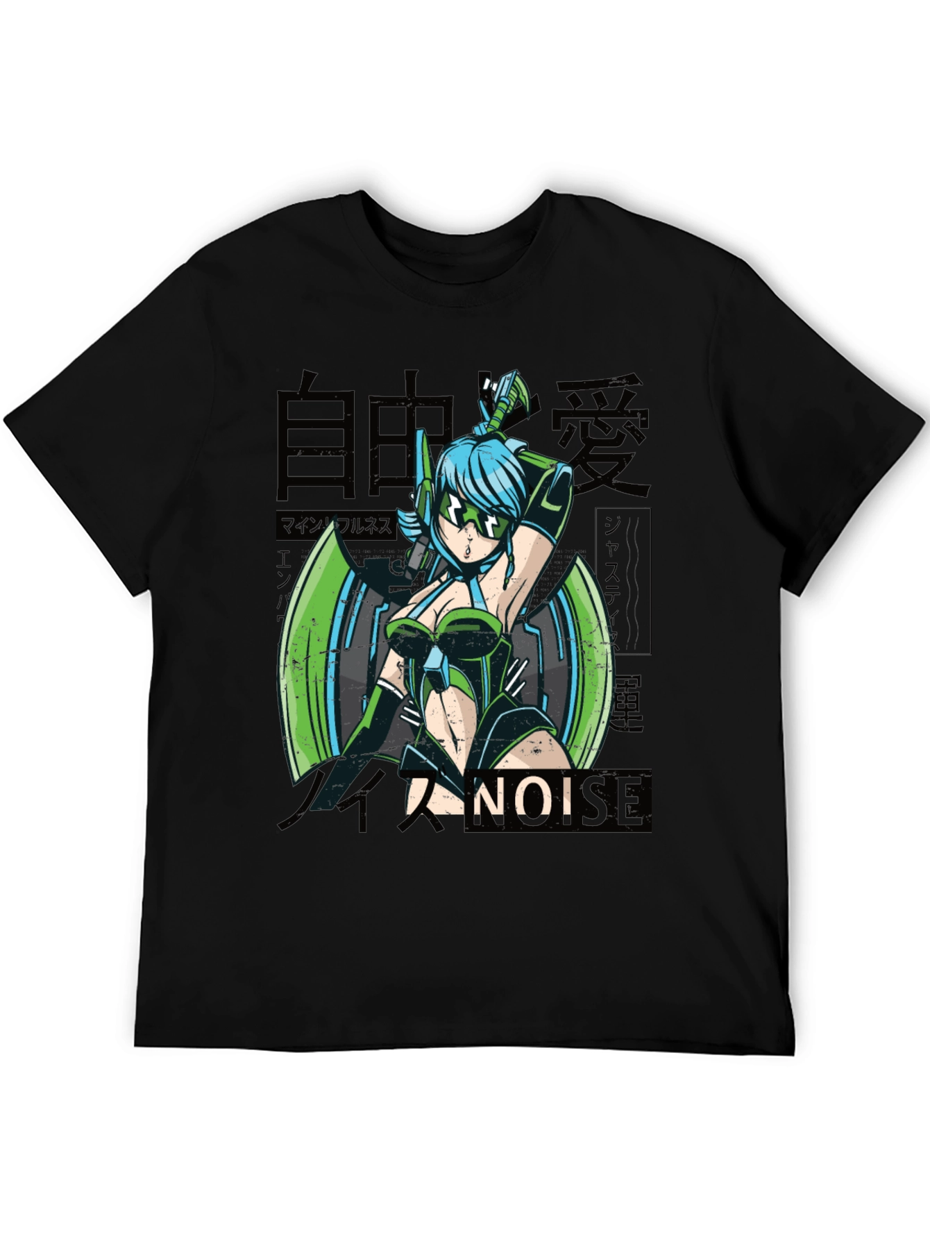 Anime Girl Graphic Tee - Cyberpunk Style