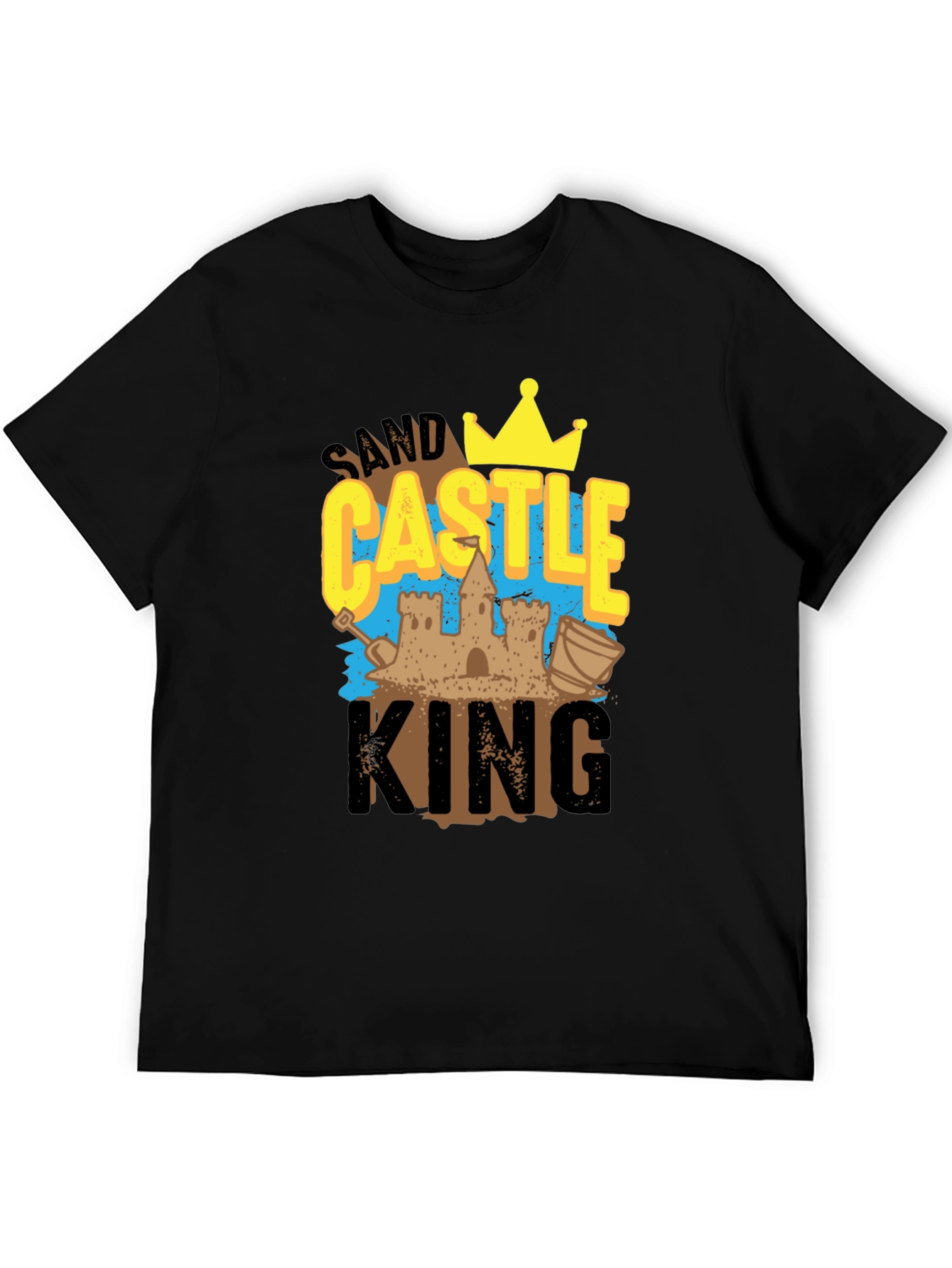 Sand Castle King Graphic Tee - Black Cotton T-Shirt