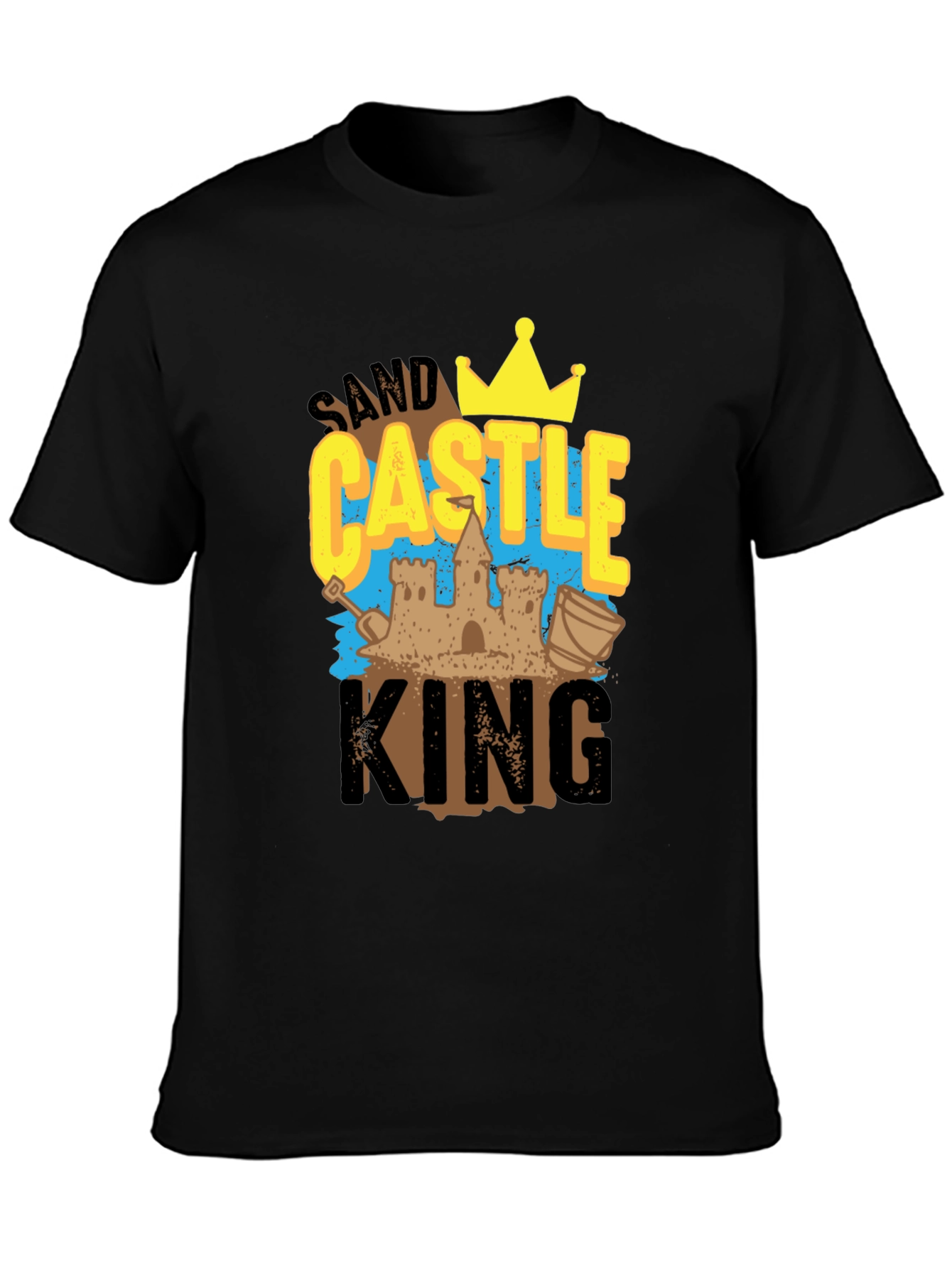 Sand Castle King Graphic Tee - Black Cotton T-Shirt