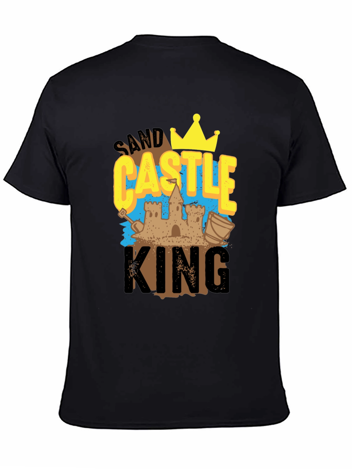 Sand Castle King Graphic Tee - Black Cotton T-Shirt