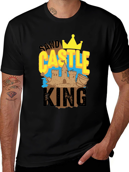 Sand Castle King Graphic Tee - Black Cotton T-Shirt