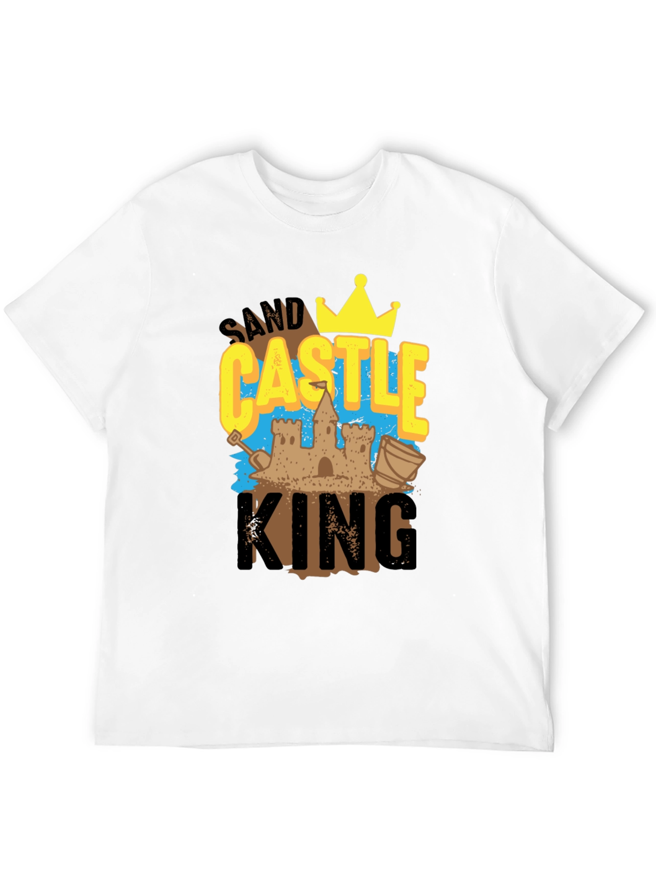 Sand Castle King Graphic Tee - Black Cotton T-Shirt