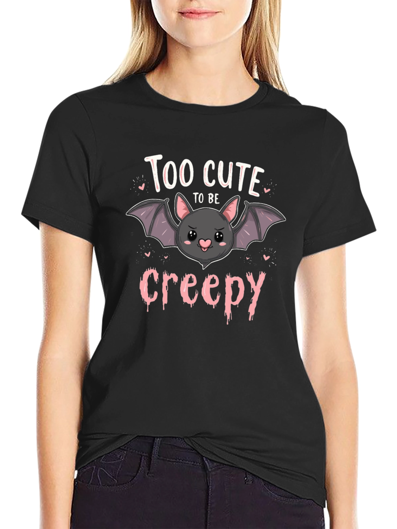 Too Cute to Be Creepy Bat Graphic Tee