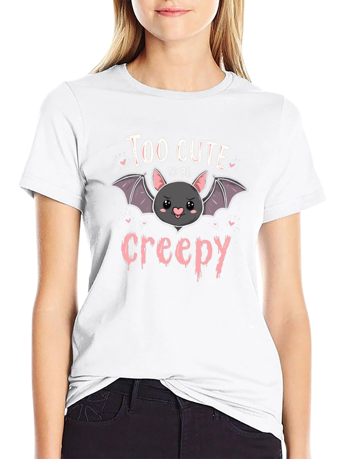 Too Cute to Be Creepy Bat Graphic Tee