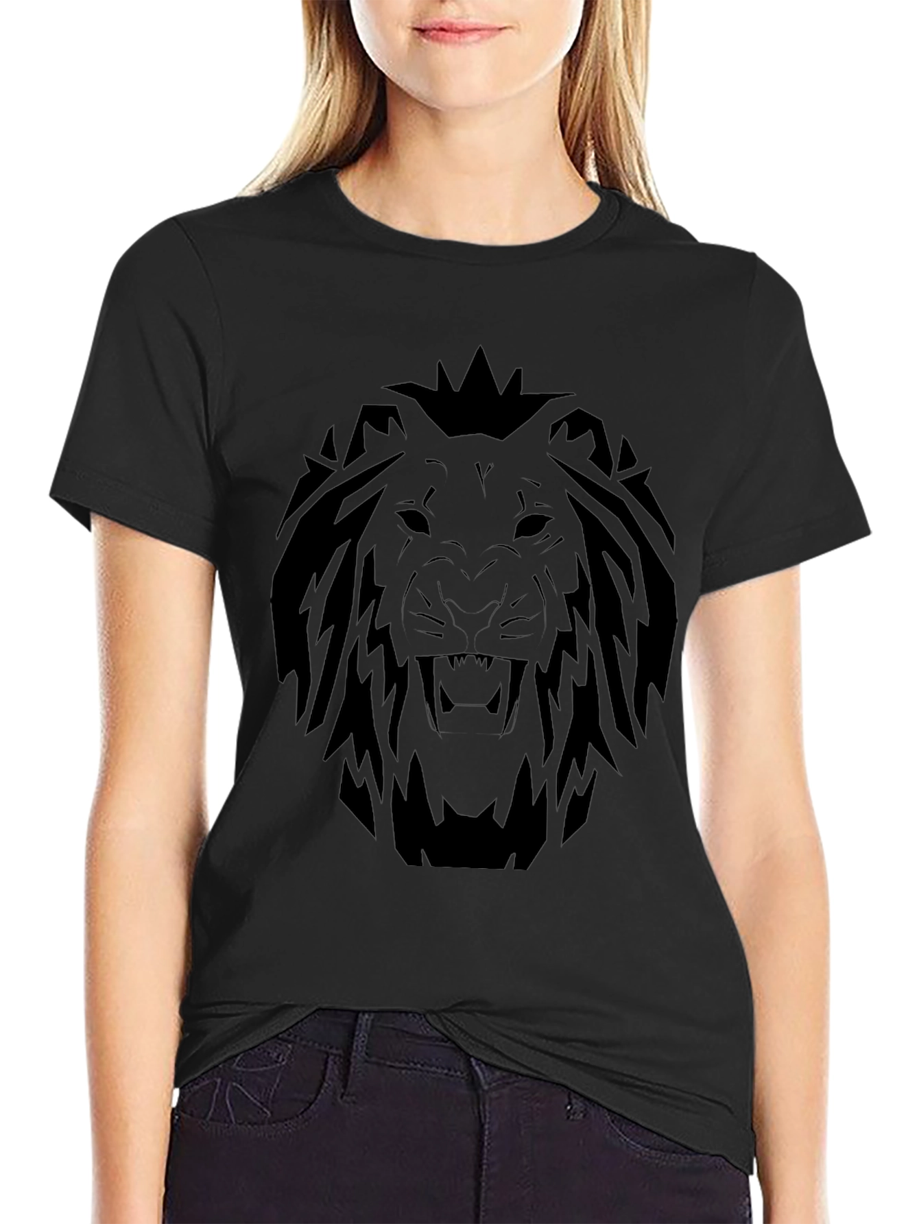 Lion Graphic T-Shirt - Bold Black Tee
