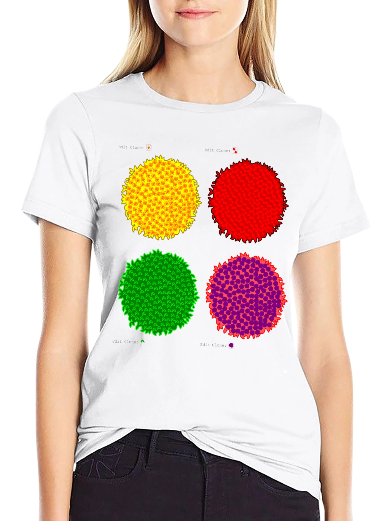 Abstract Circle Graphic Print Black Tee