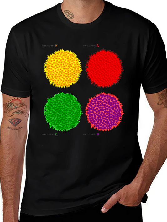 Abstract Circle Graphic Print Black Tee