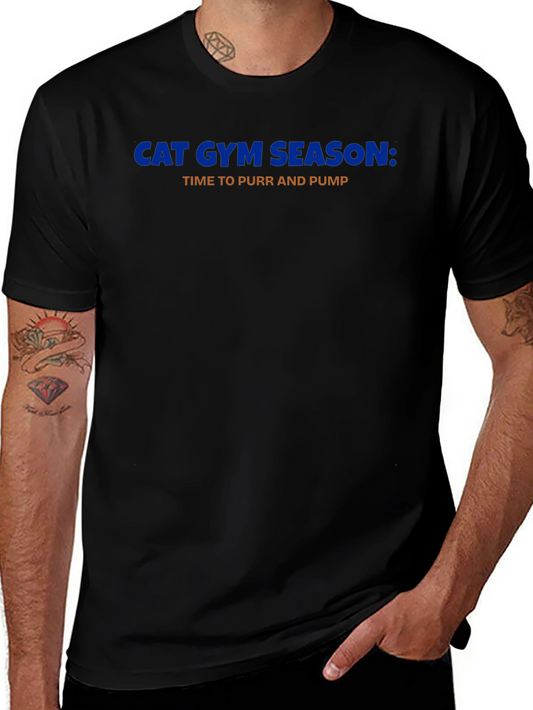 Cat Gym Season T-Shirt - Purr and Pump Workout Tee