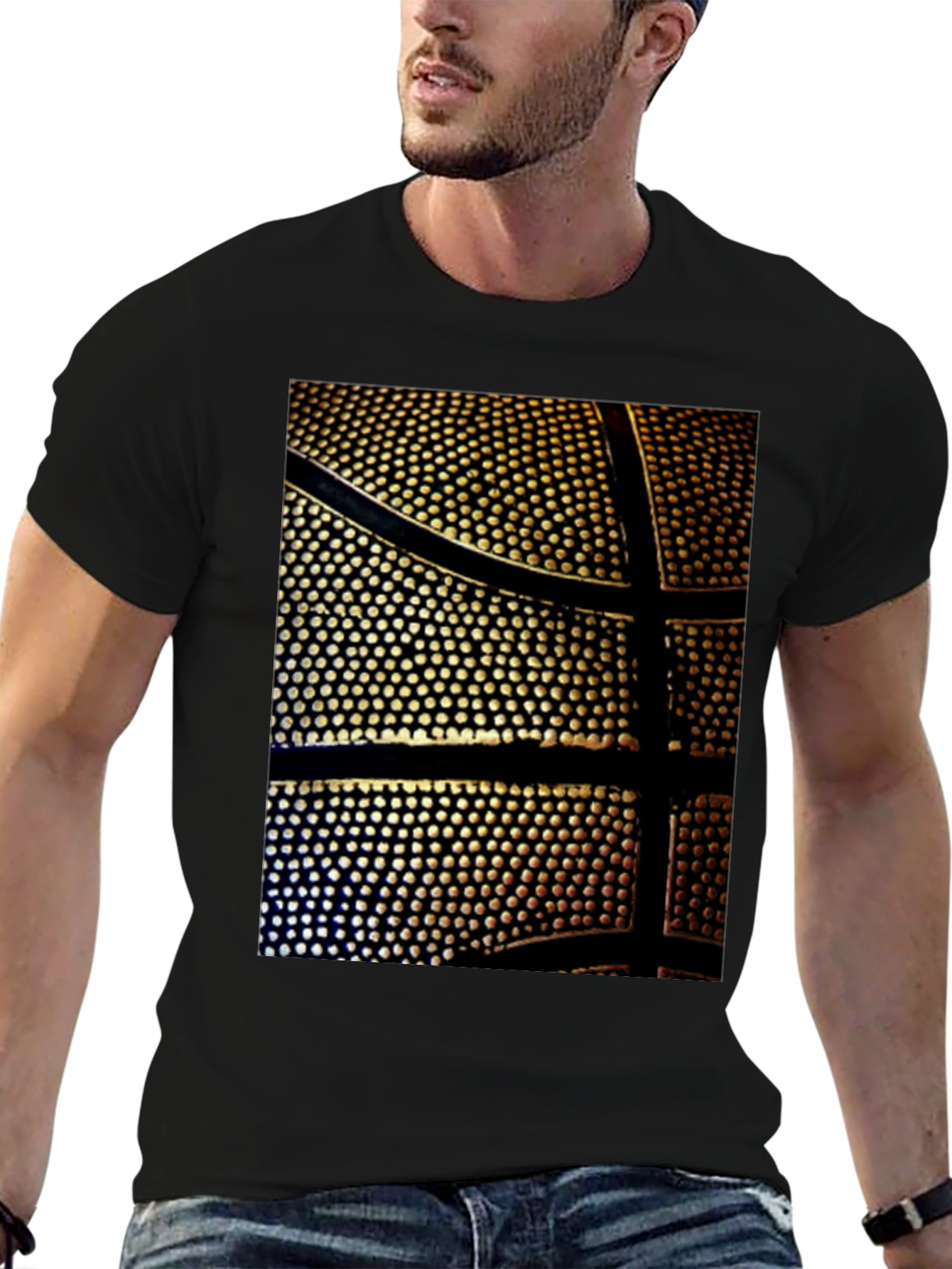 Basketball Print Black T-Shirt