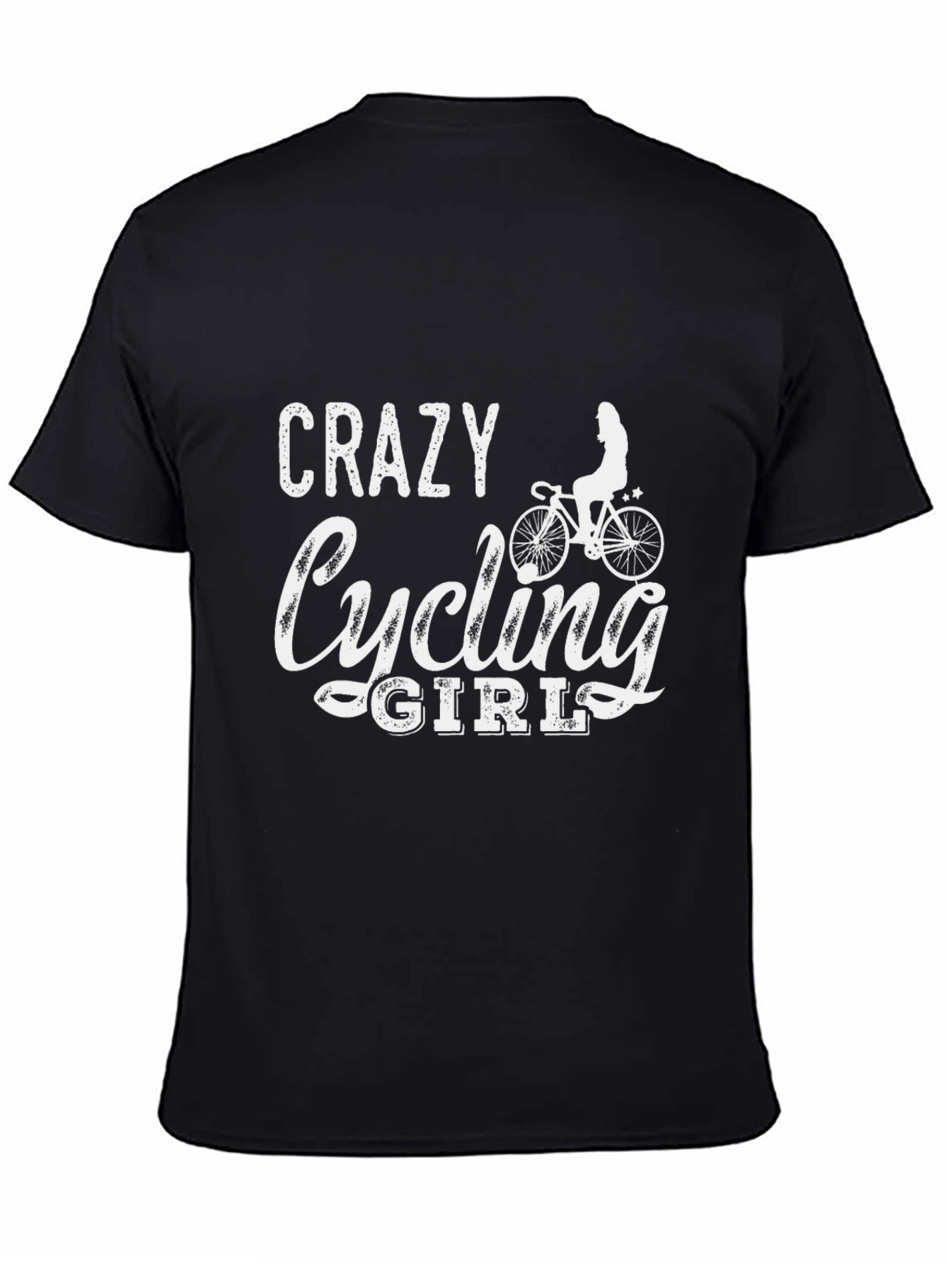 Crazy Cycling Girl T-Shirt - Black