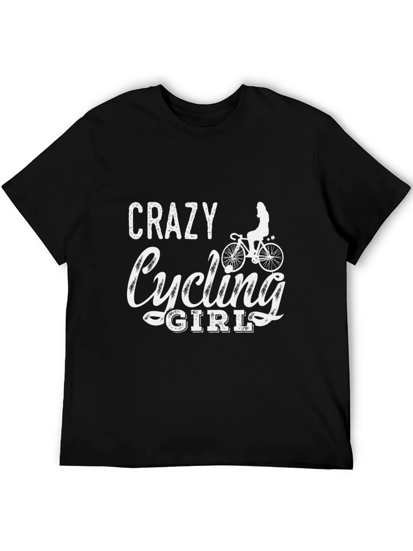 Crazy Cycling Girl T-Shirt - Black