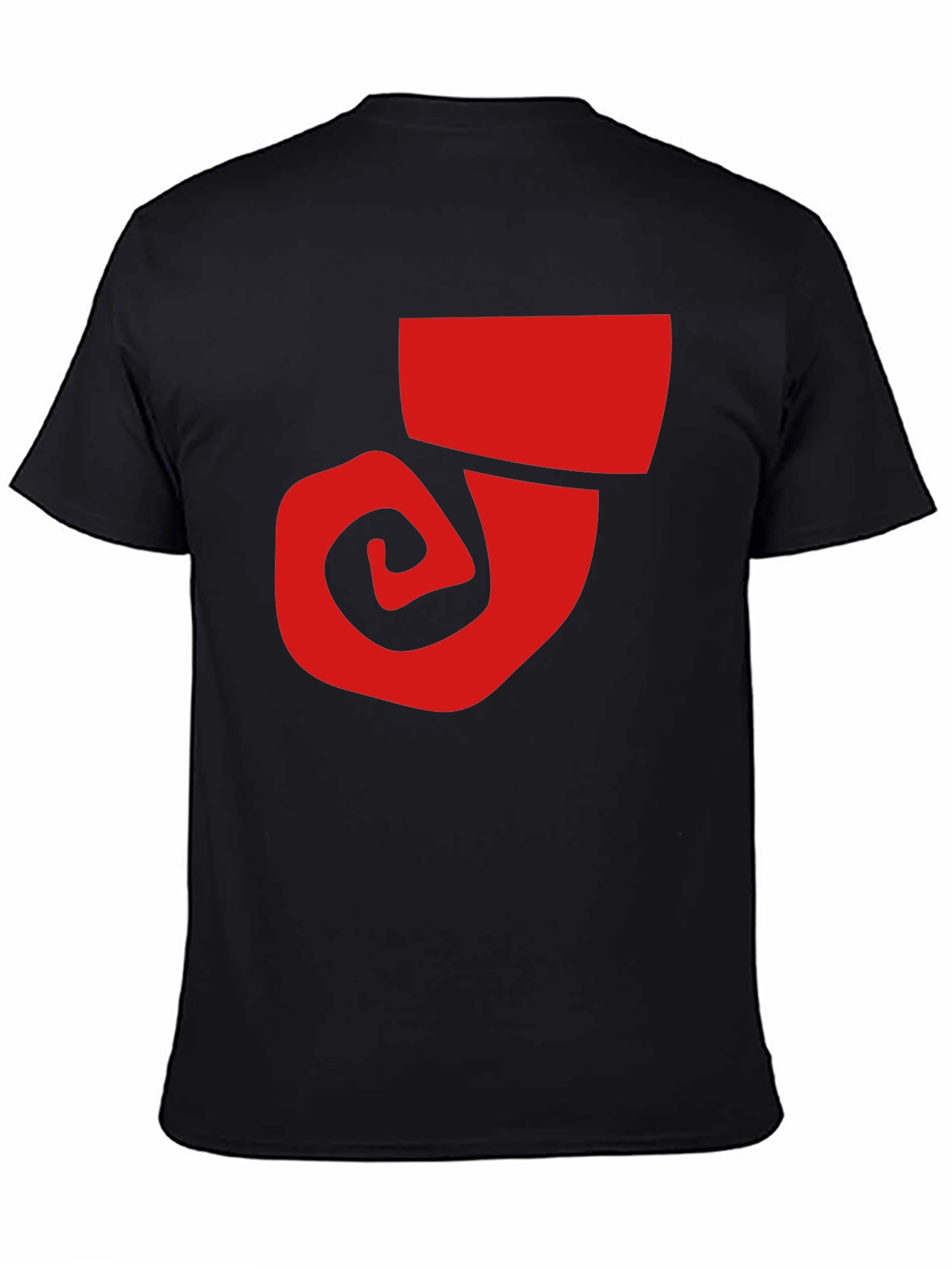Bold Graphic Tee - Red Swirl on Black