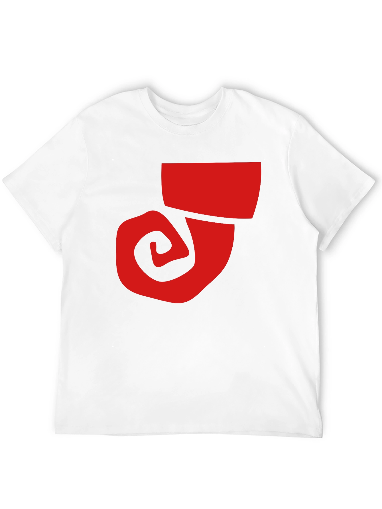 Bold Graphic Tee - Red Swirl on Black