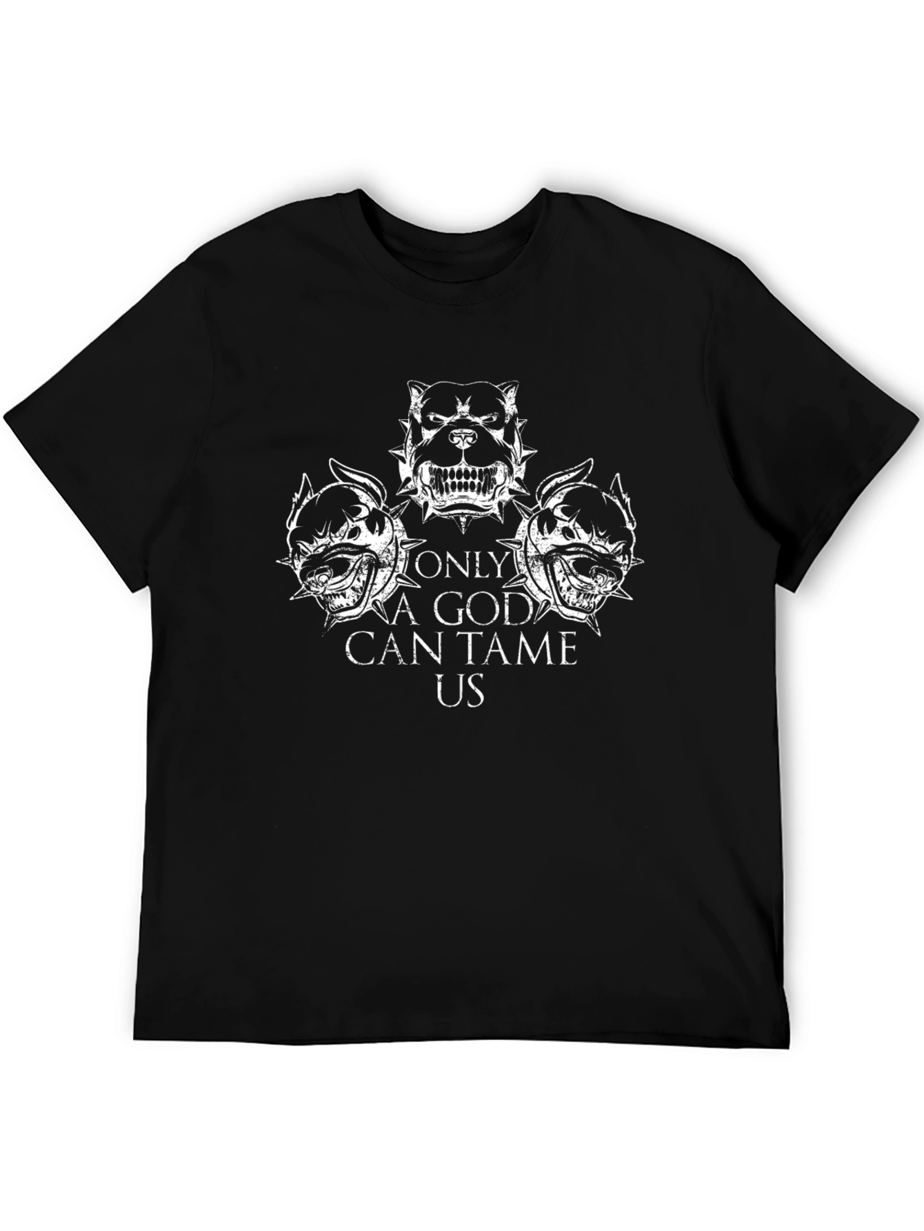 Dog Heads Only A God Black T-Shirt
