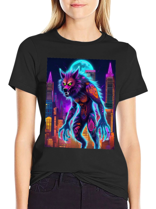 Neon Werewolf Graphic Tee