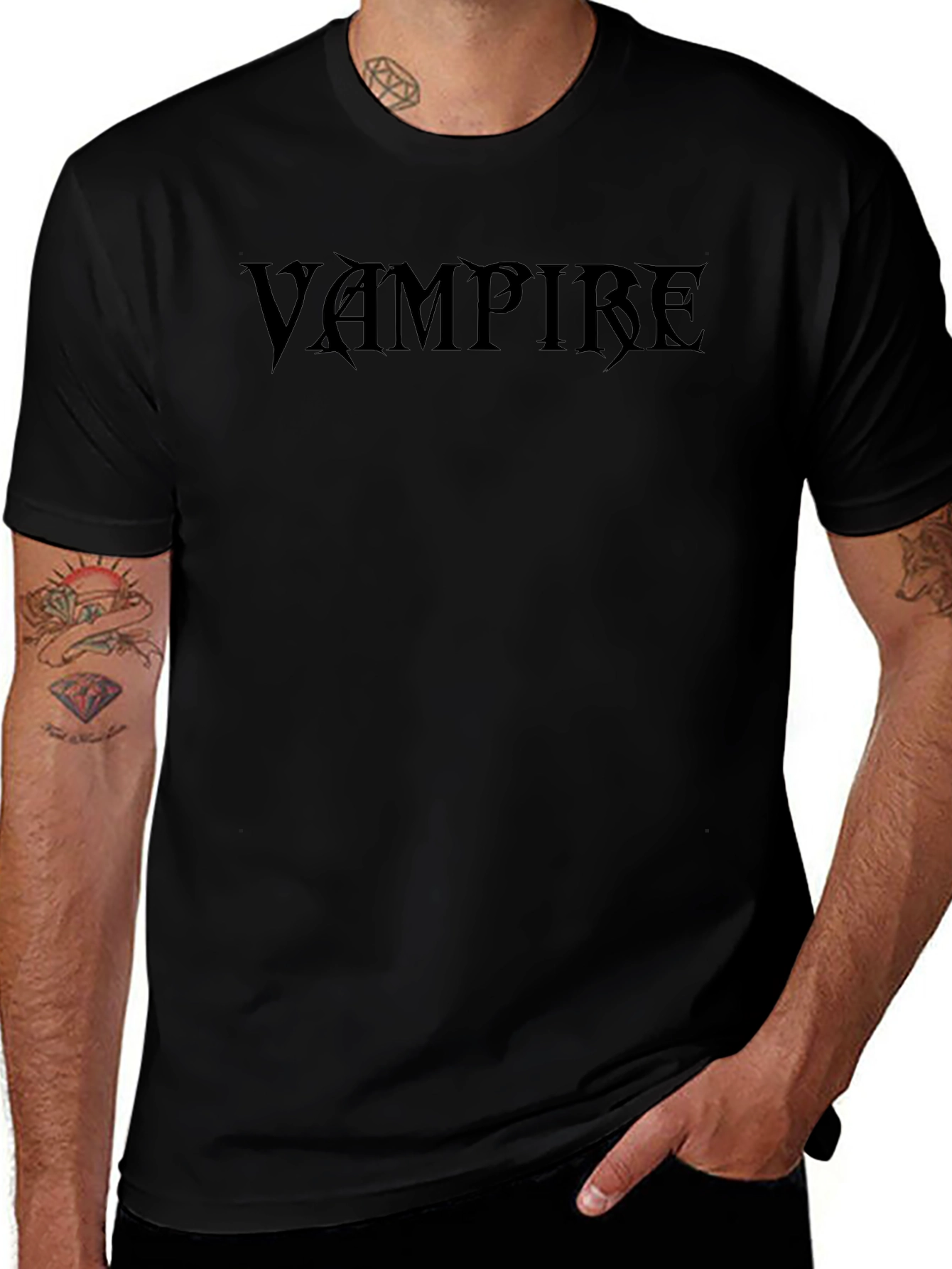 Vampire Graphic Tee - Black Gothic T-Shirt