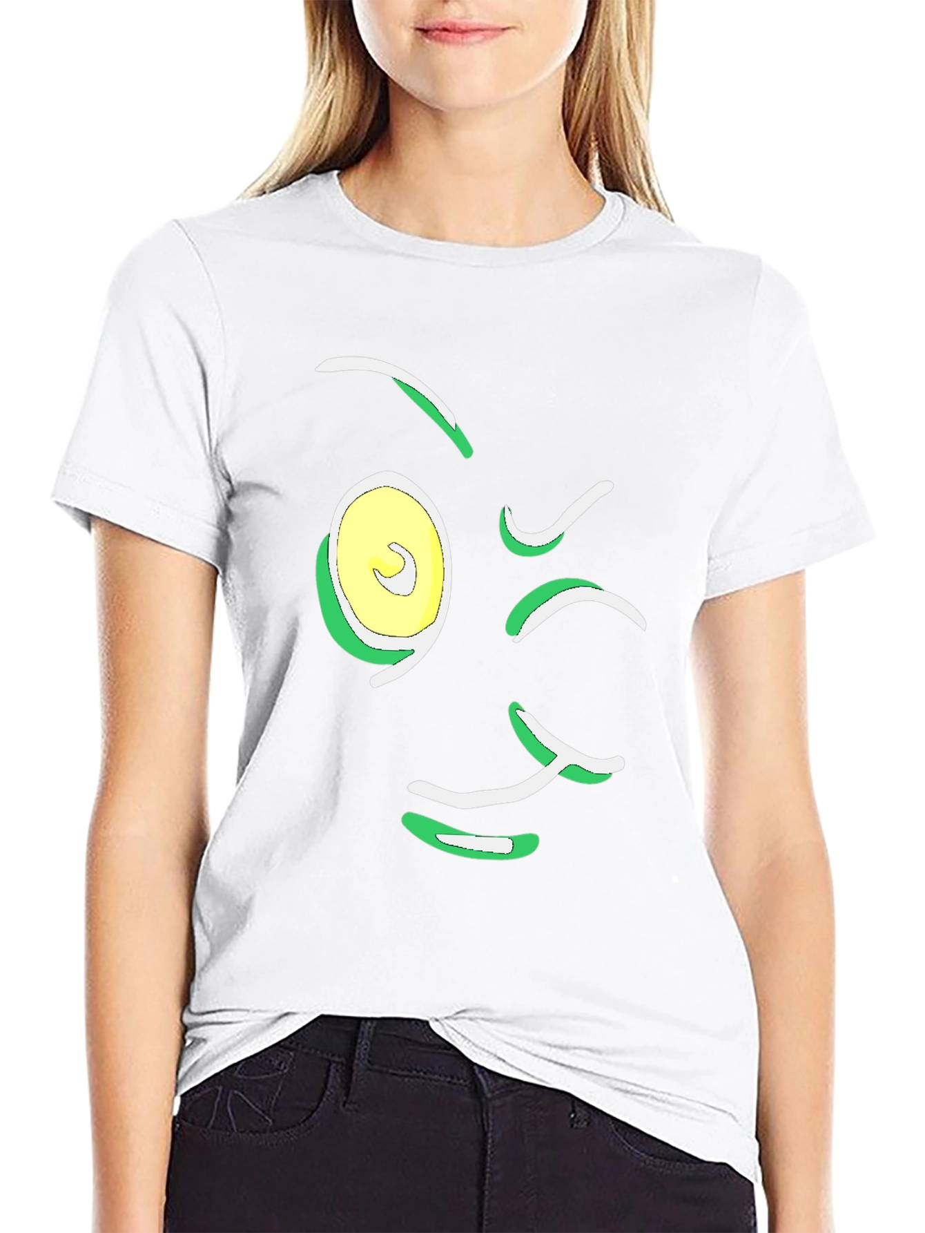 Winking Face Graphic Tee - Black Cotton