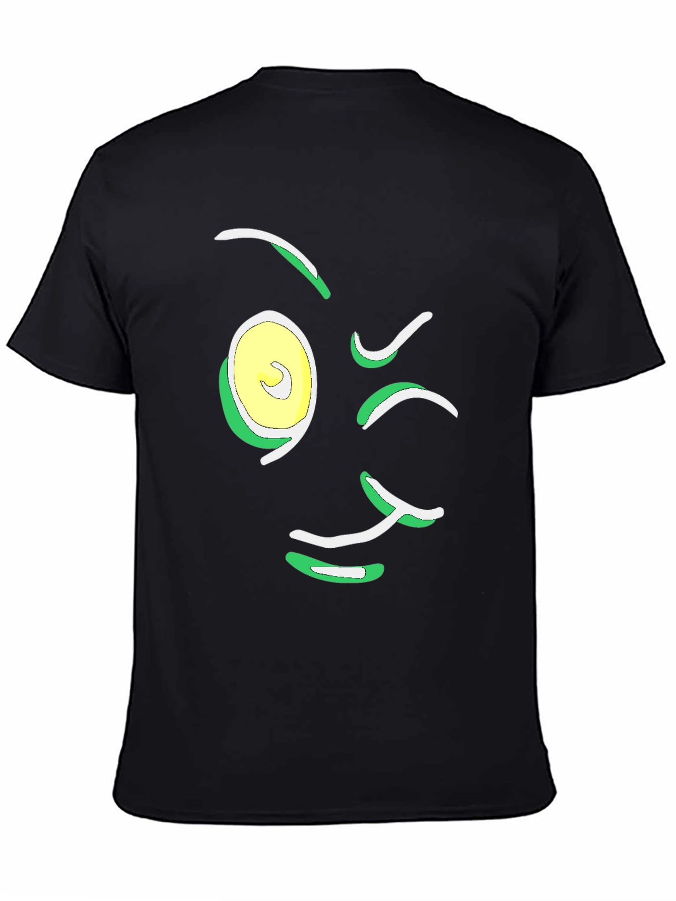 Winking Face Graphic Tee - Black Cotton