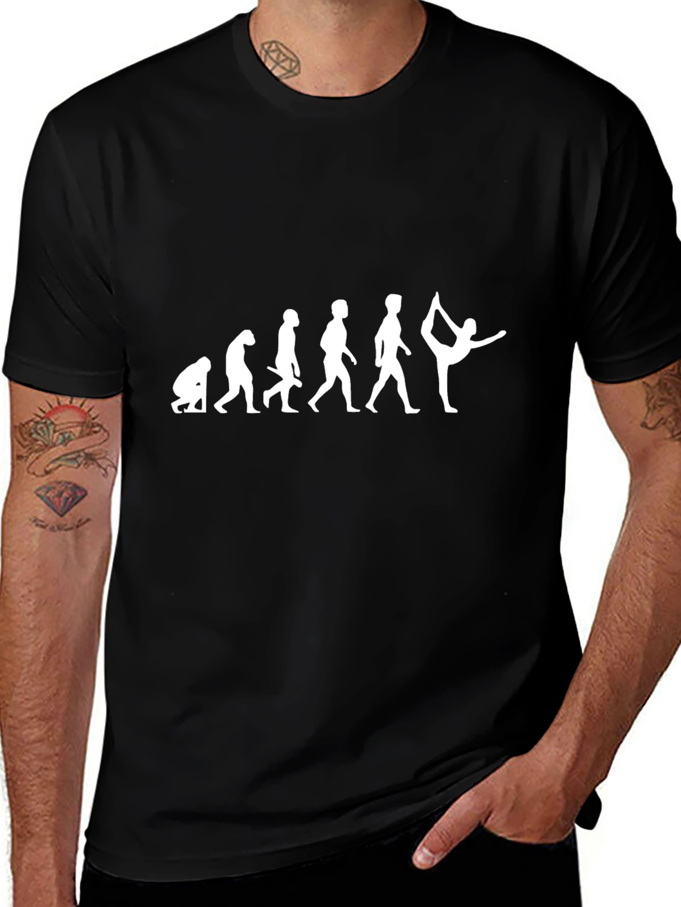 Evolution of Yoga Black T-Shirt