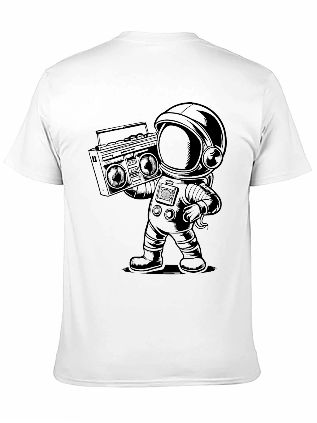 Retro Astronaut Boombox Graphic Tee