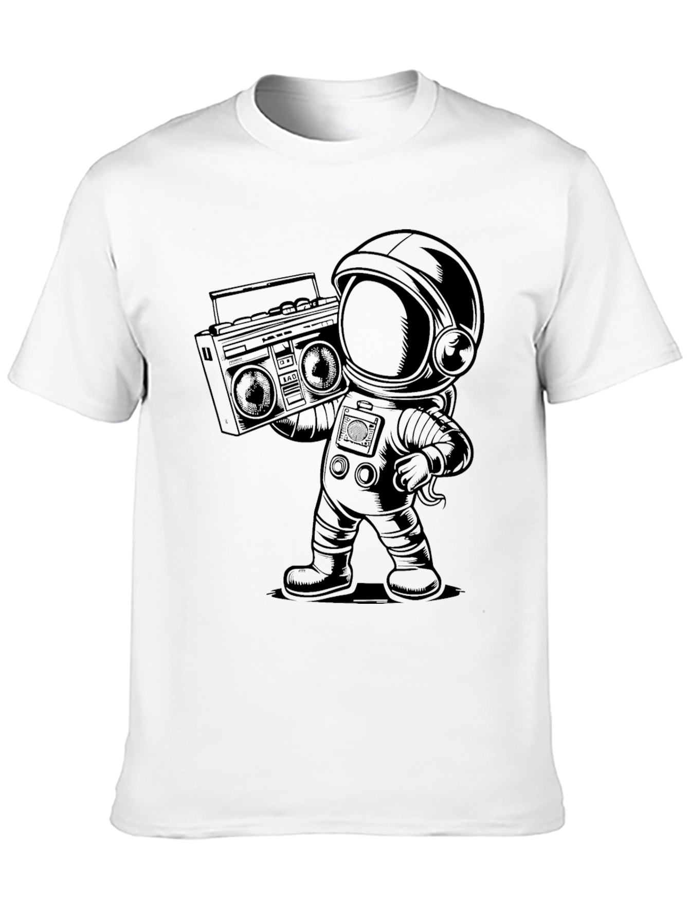 Retro Astronaut Boombox Graphic Tee