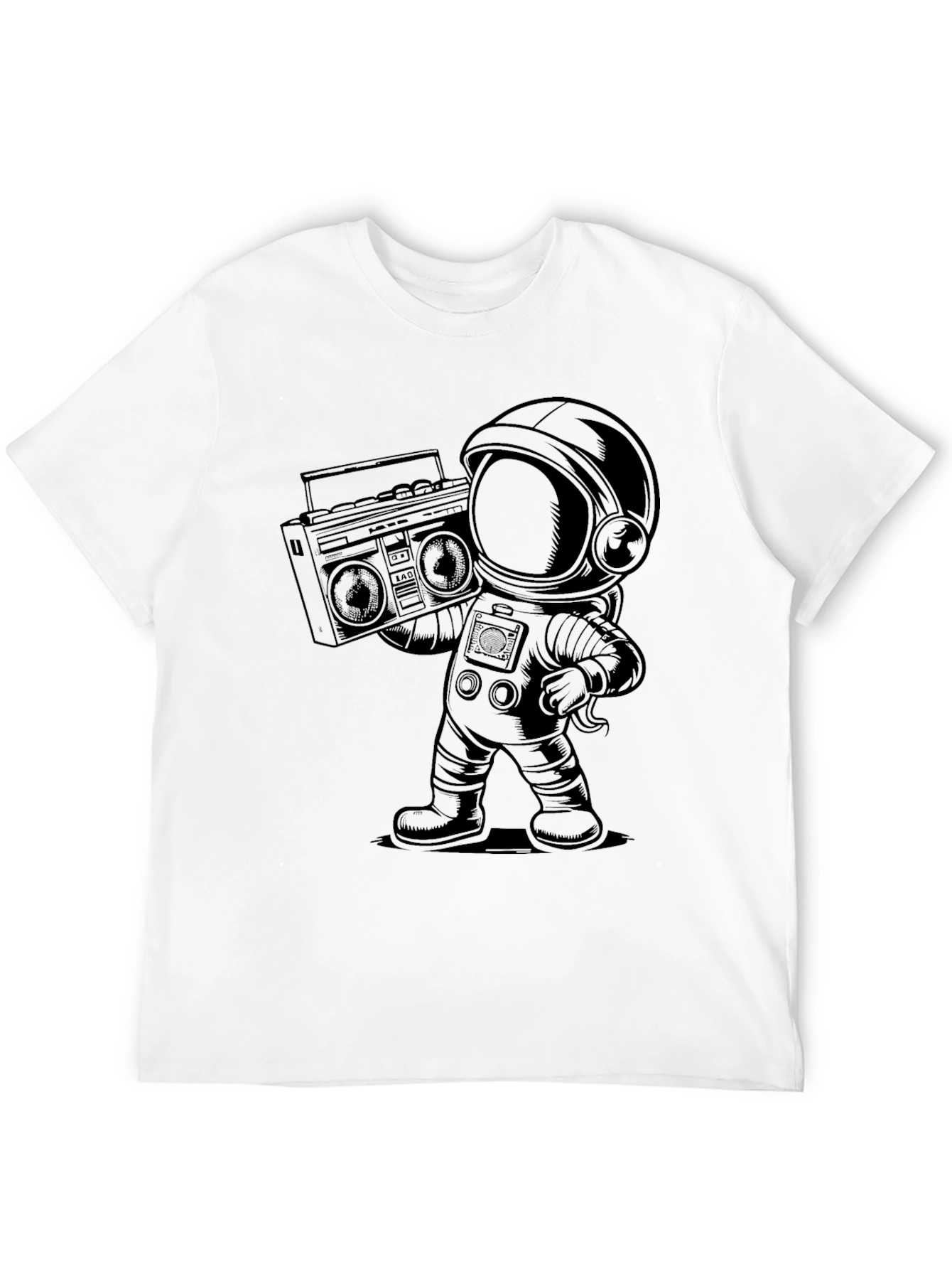 Retro Astronaut Boombox Graphic Tee