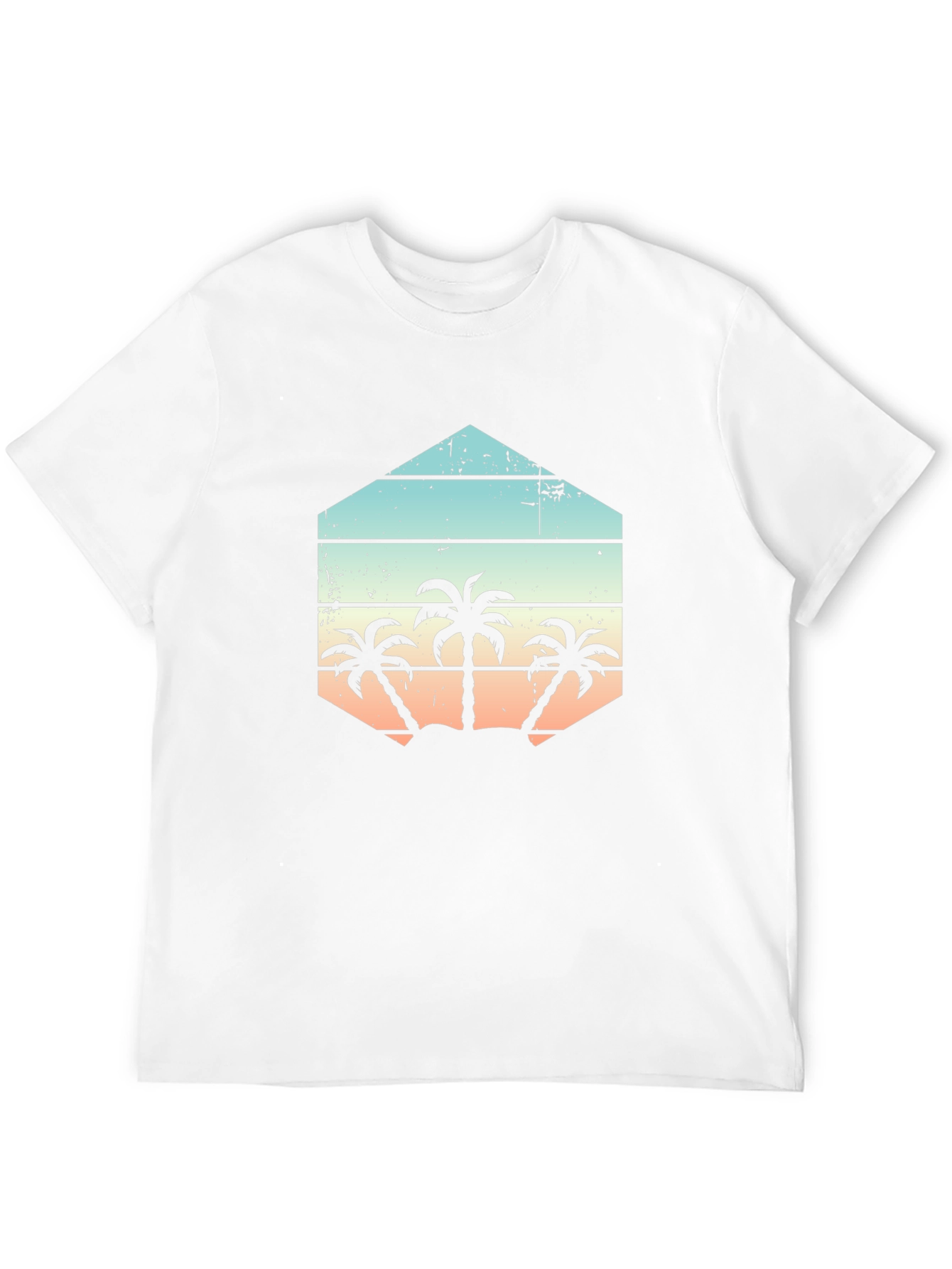 Retro Palm Tree Graphic Tee - Black
