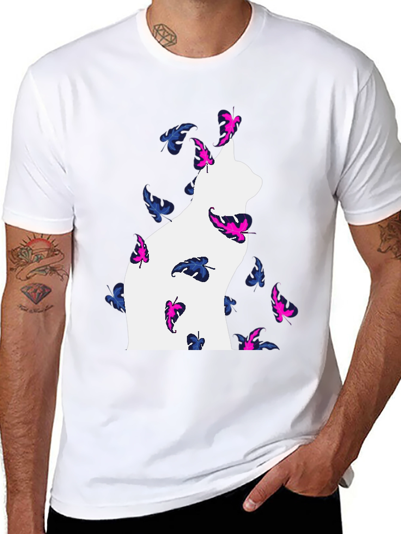 Cat & Butterfly T-Shirt