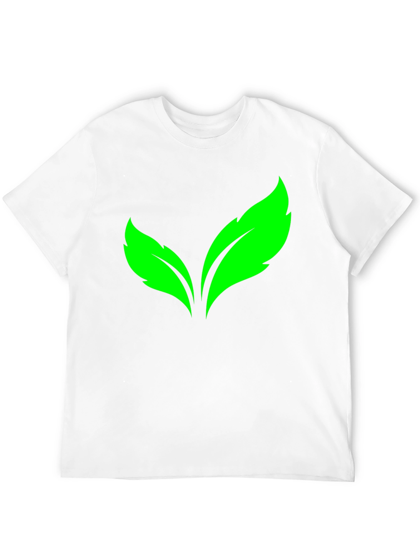 Green Leaves Graphic Print Black T-Shirt