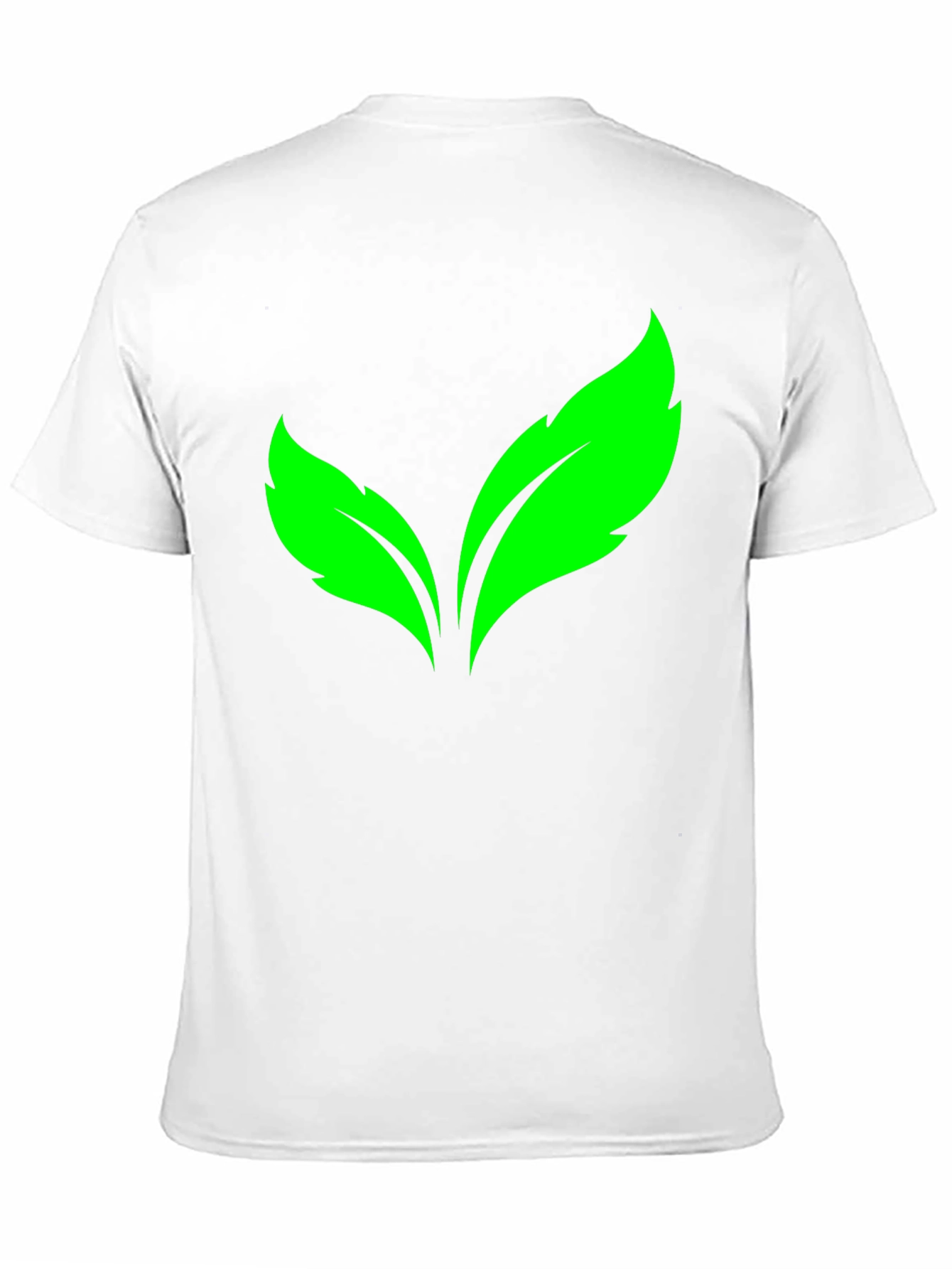 Green Leaves Graphic Print Black T-Shirt