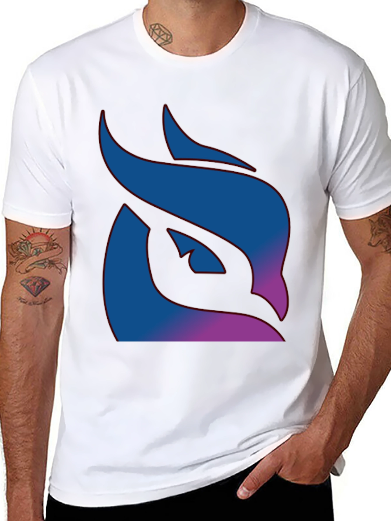 Abstract Owl Graphic Tee - Modern Black T-Shirt