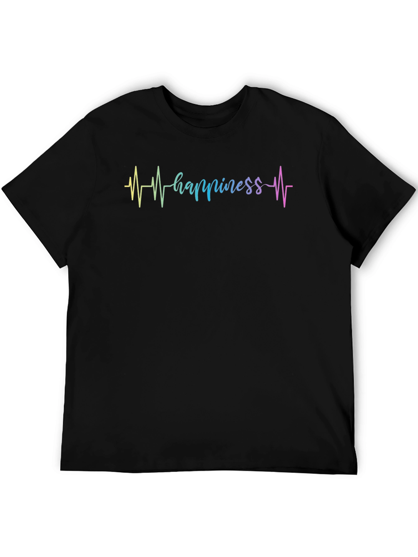 Happiness Heartbeat Graphic Tee - Black
