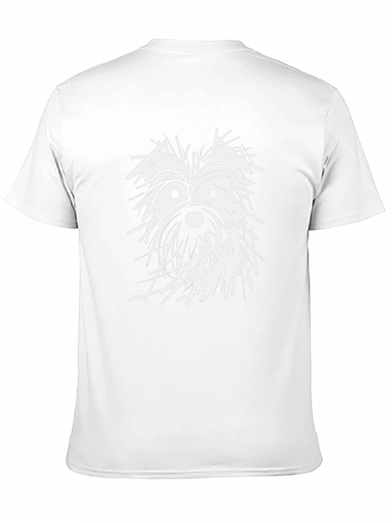 Dog Sketch Graphic Tee - Black Cotton T-Shirt
