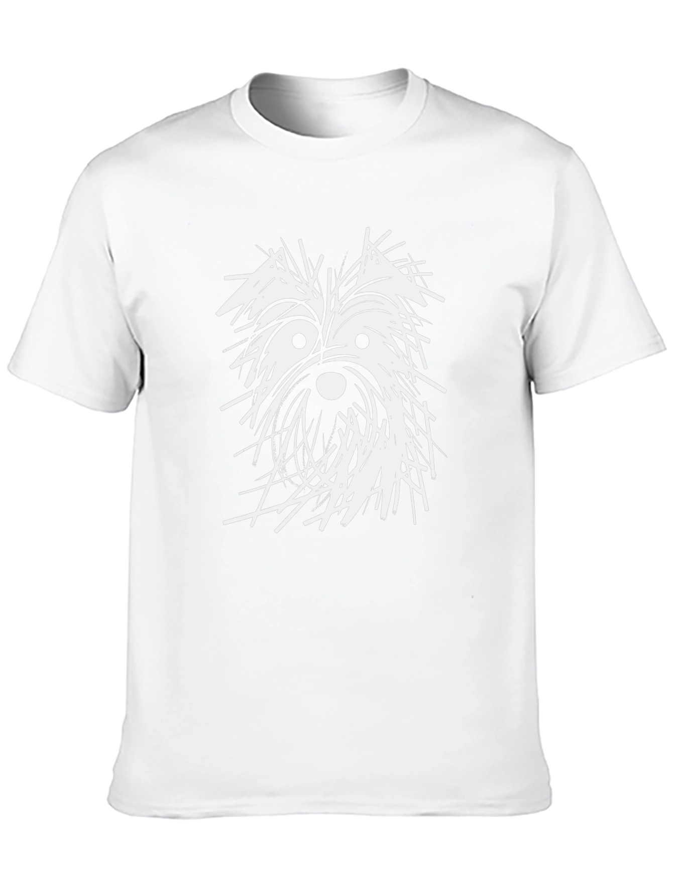 Dog Sketch Graphic Tee - Black Cotton T-Shirt