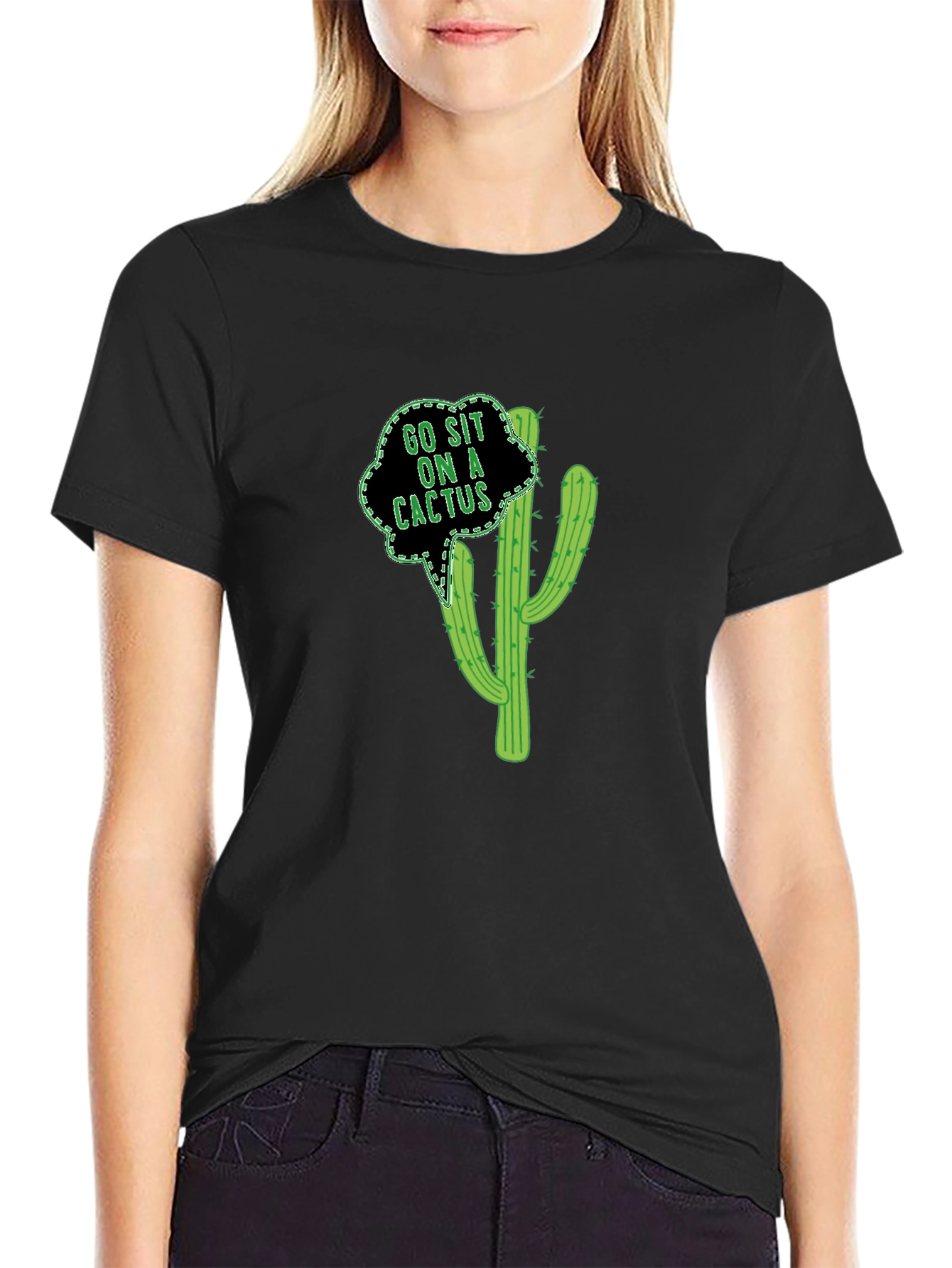 Go Sit On A Cactus Funny Graphic Tee
