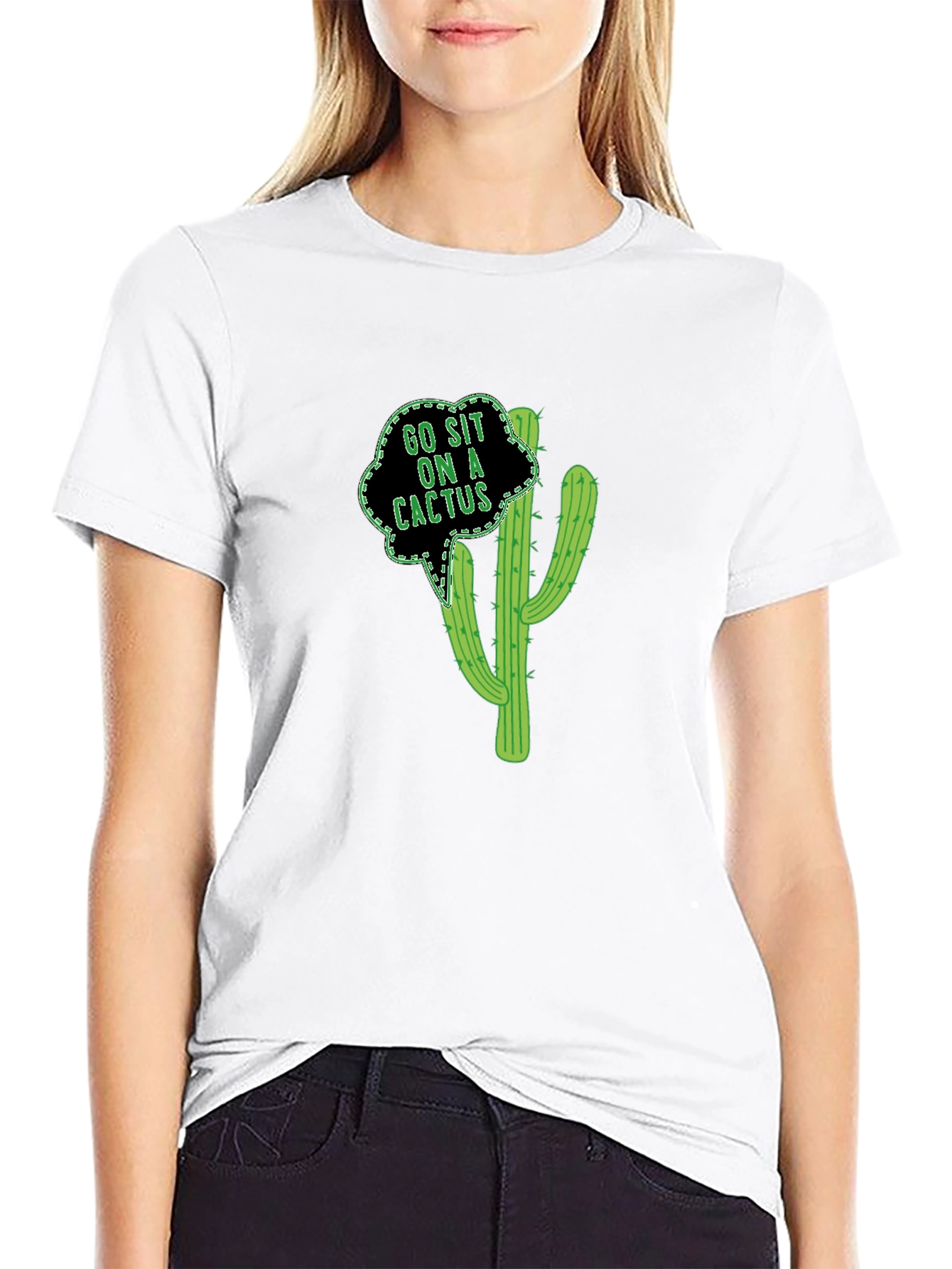 Go Sit On A Cactus Funny Graphic Tee