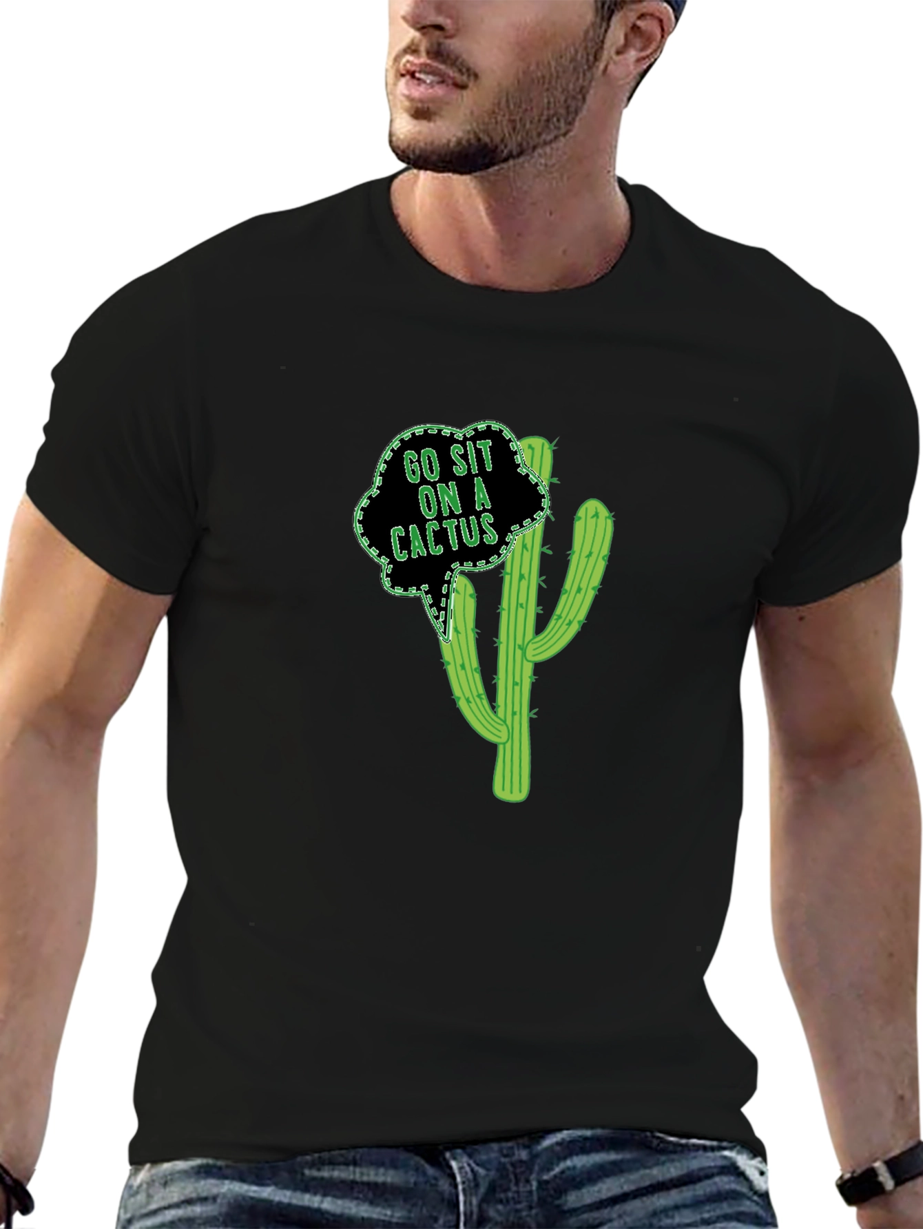 Go Sit On A Cactus Funny Graphic Tee