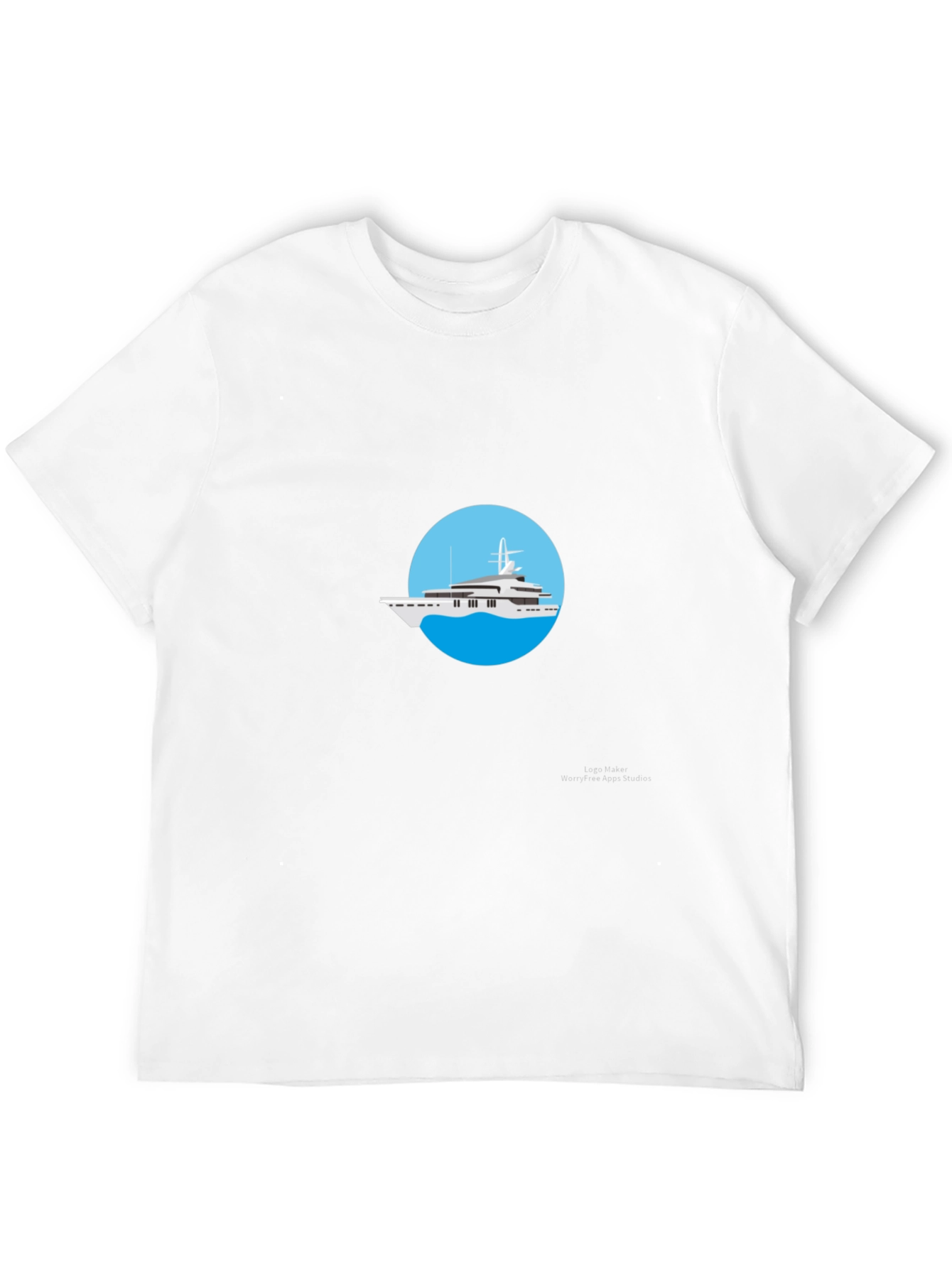Luxury Yacht Graphic Tee - Black Cotton T-Shirt