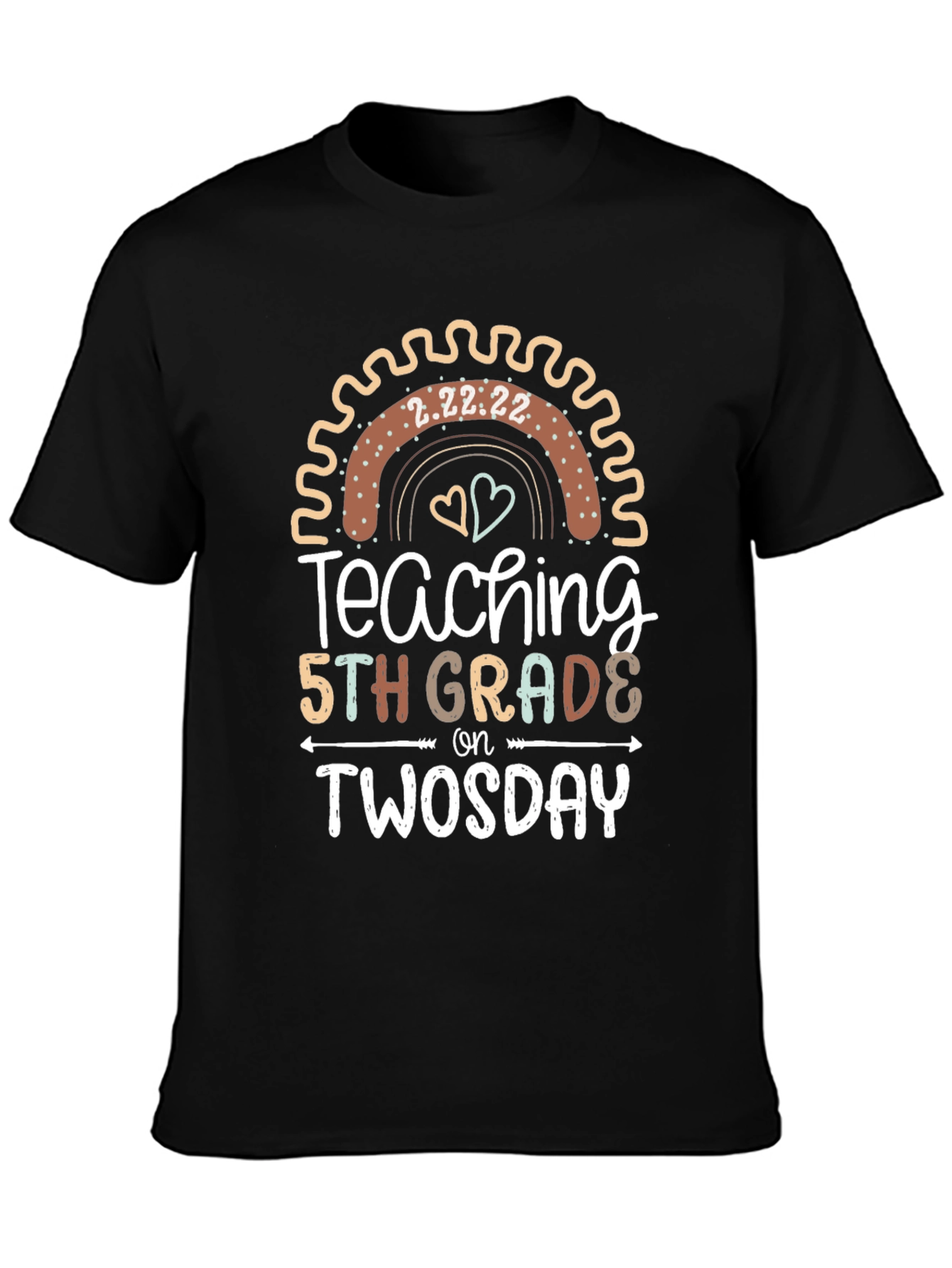 Twosday 5th Grade Teacher Black T-Shirt