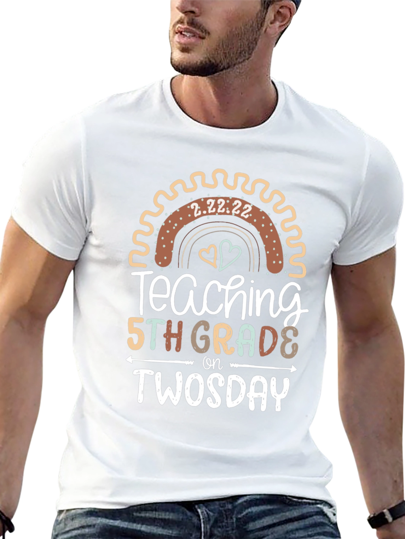 Twosday 5th Grade Teacher Black T-Shirt