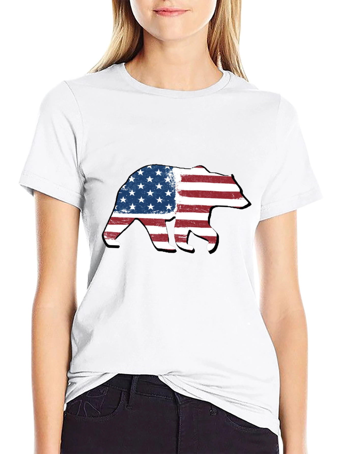 American Flag Bear Graphic Tee