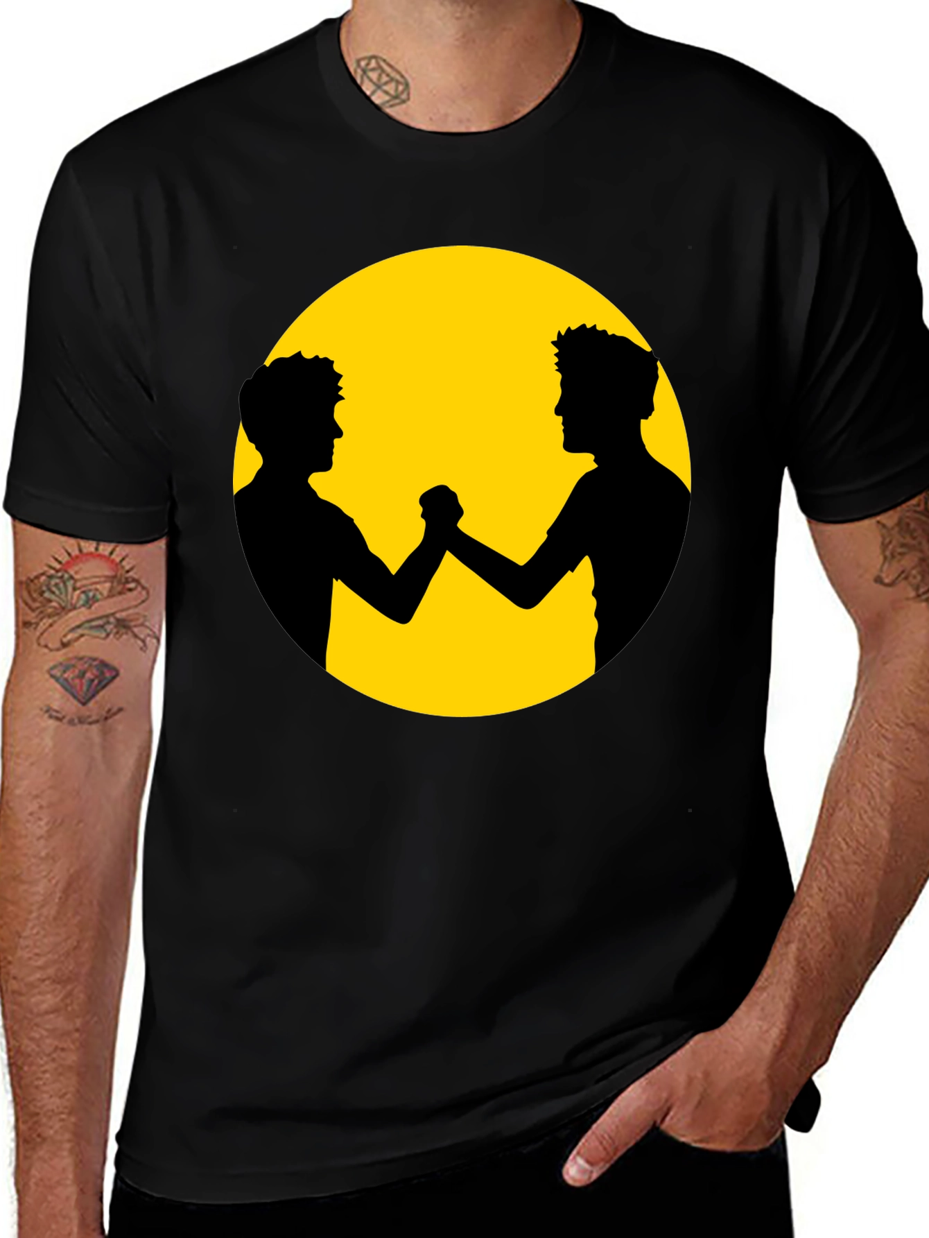 Unity Black Tee - Friends Silhouette Graphic