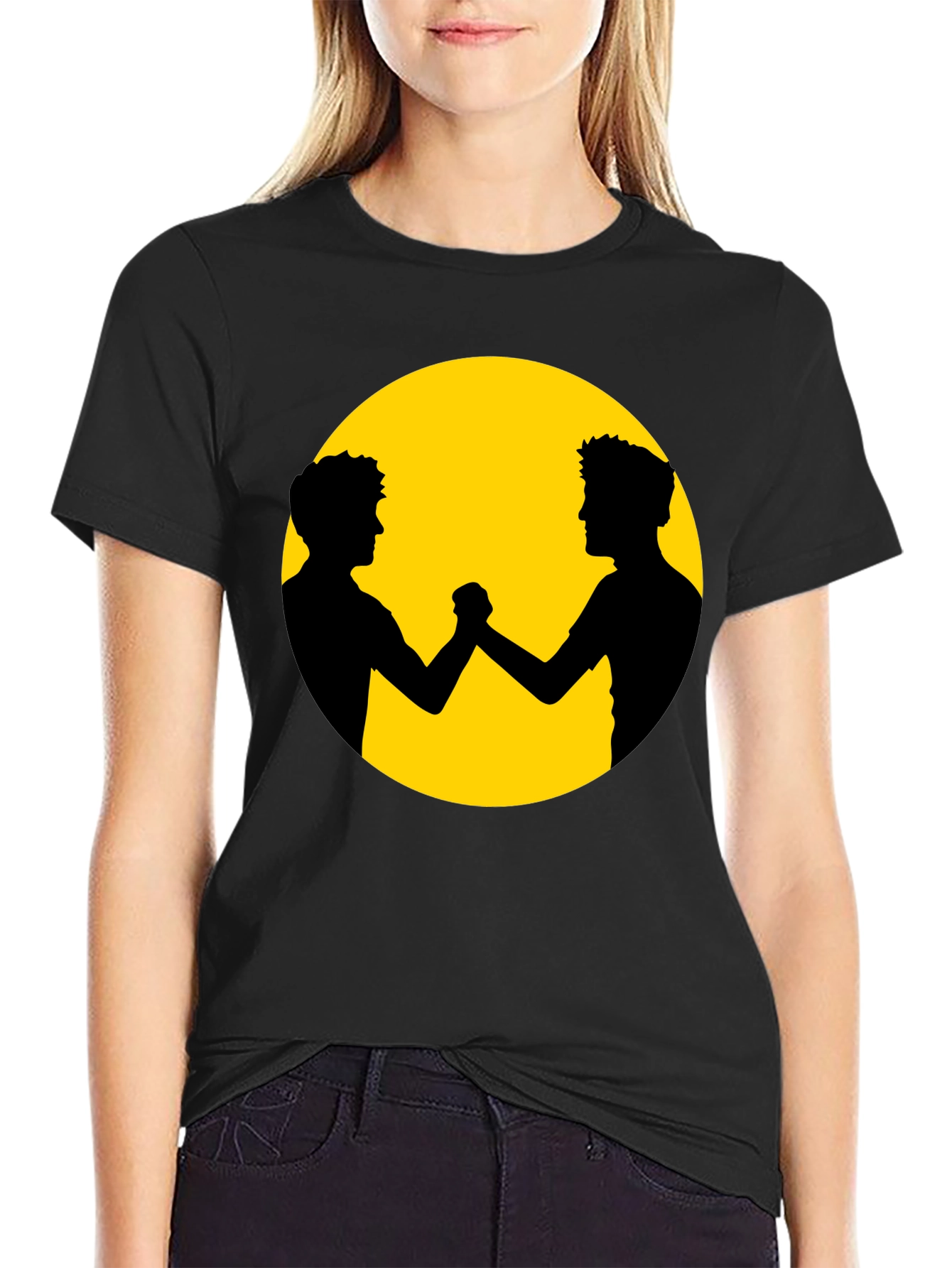 Unity Black Tee - Friends Silhouette Graphic