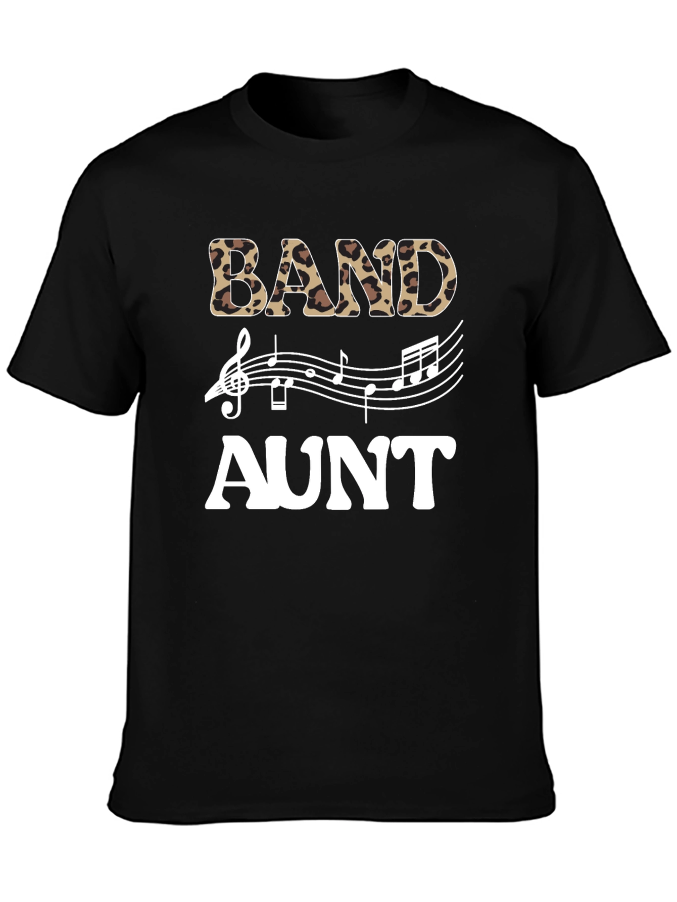 Band Aunt Leopard Print Music T-Shirt
