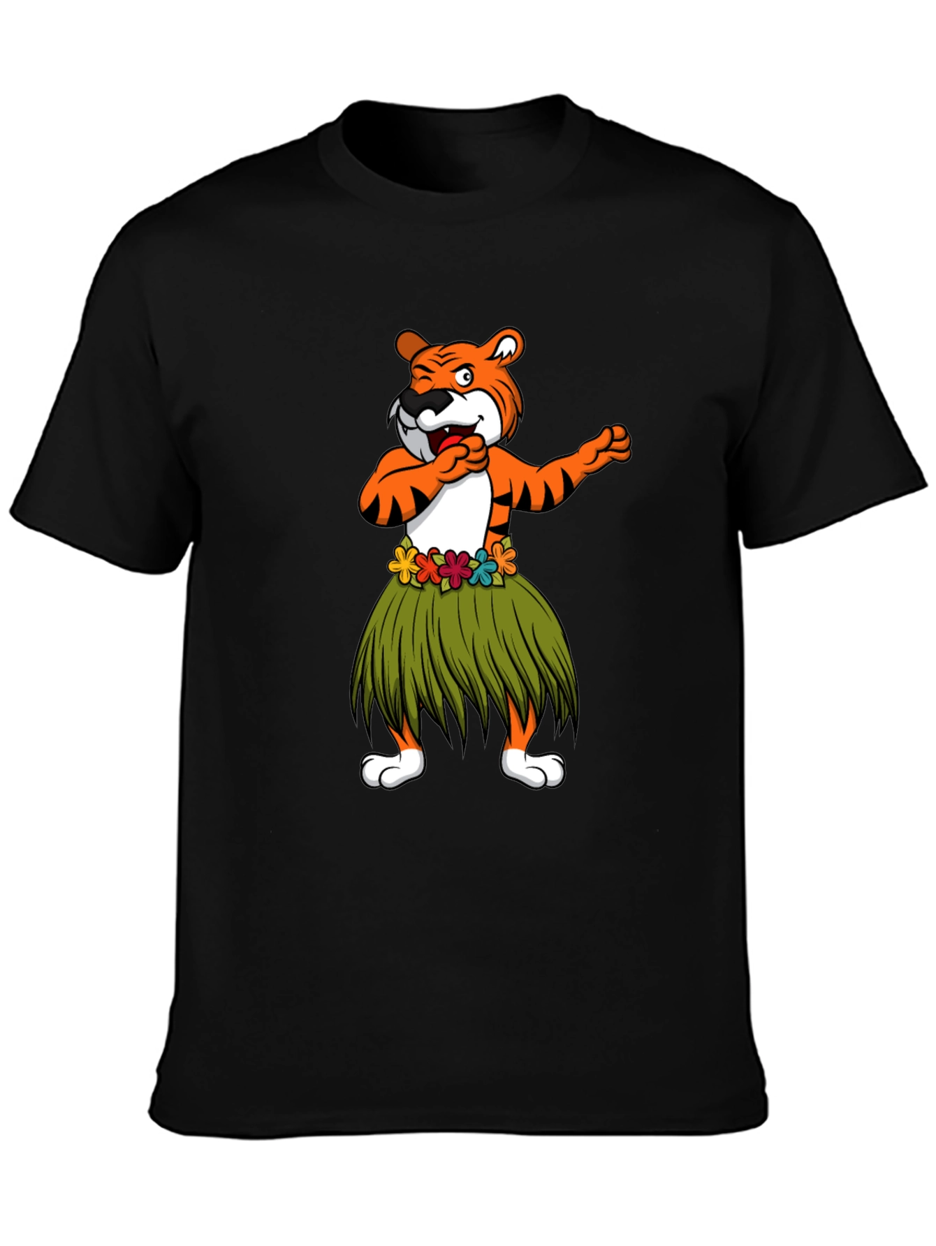 Dabbing Tiger Hula Dancer Graphic T-Shirt