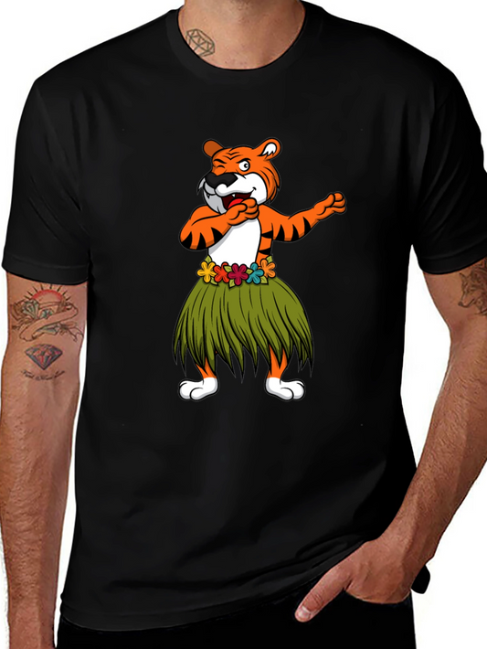 Dabbing Tiger Hula Dancer Graphic T-Shirt