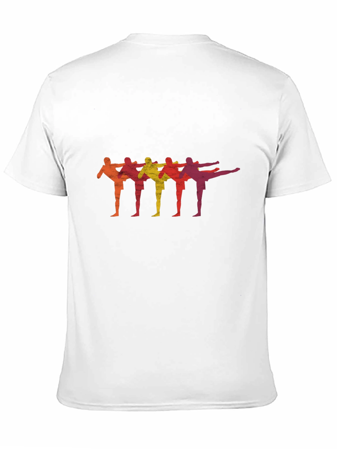 Retro Martial Arts Kick Line Black T-Shirt