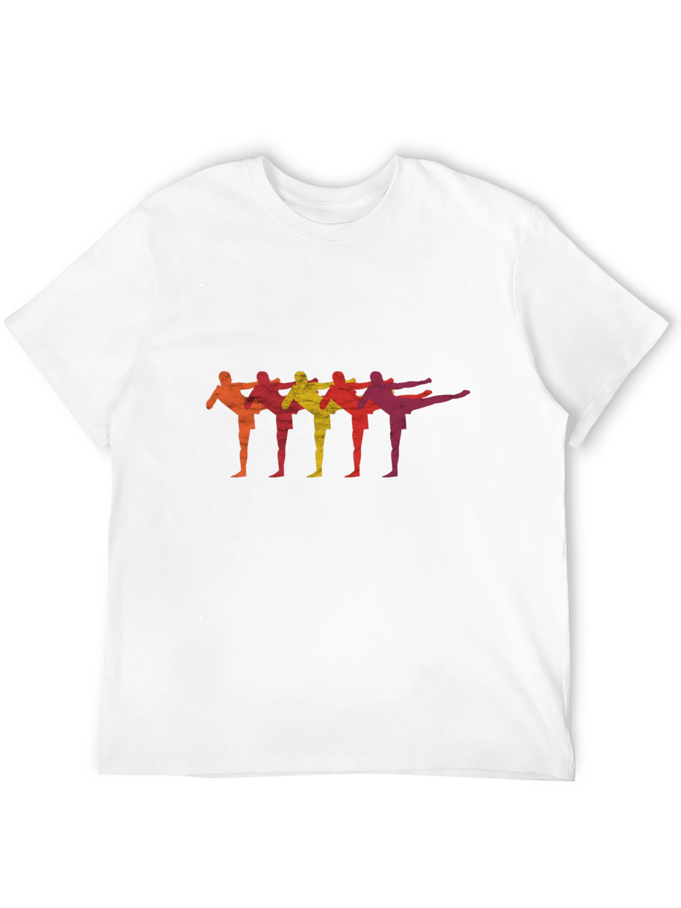 Retro Martial Arts Kick Line Black T-Shirt