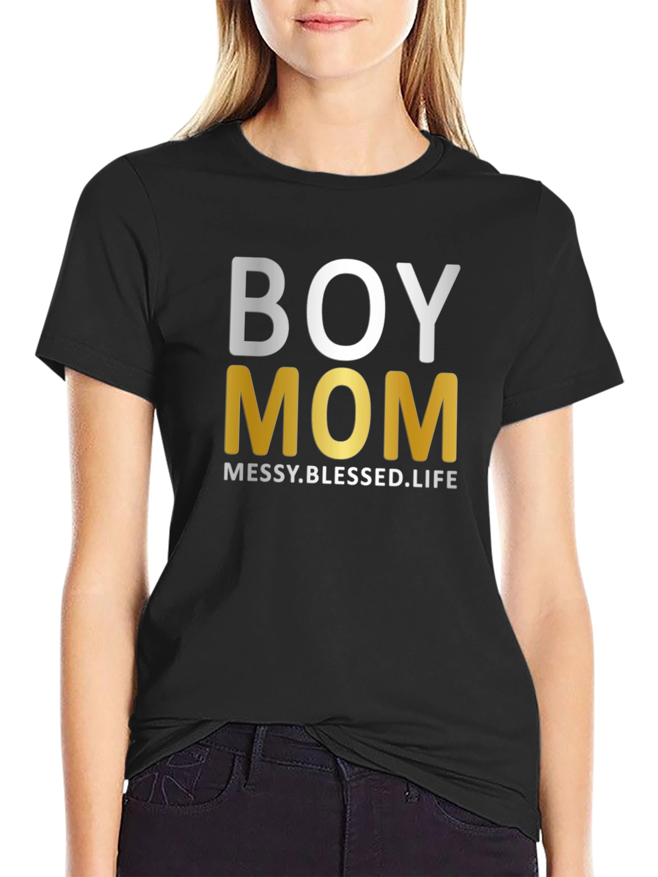 Boy Mom Tee: Messy Blessed Life Shirt